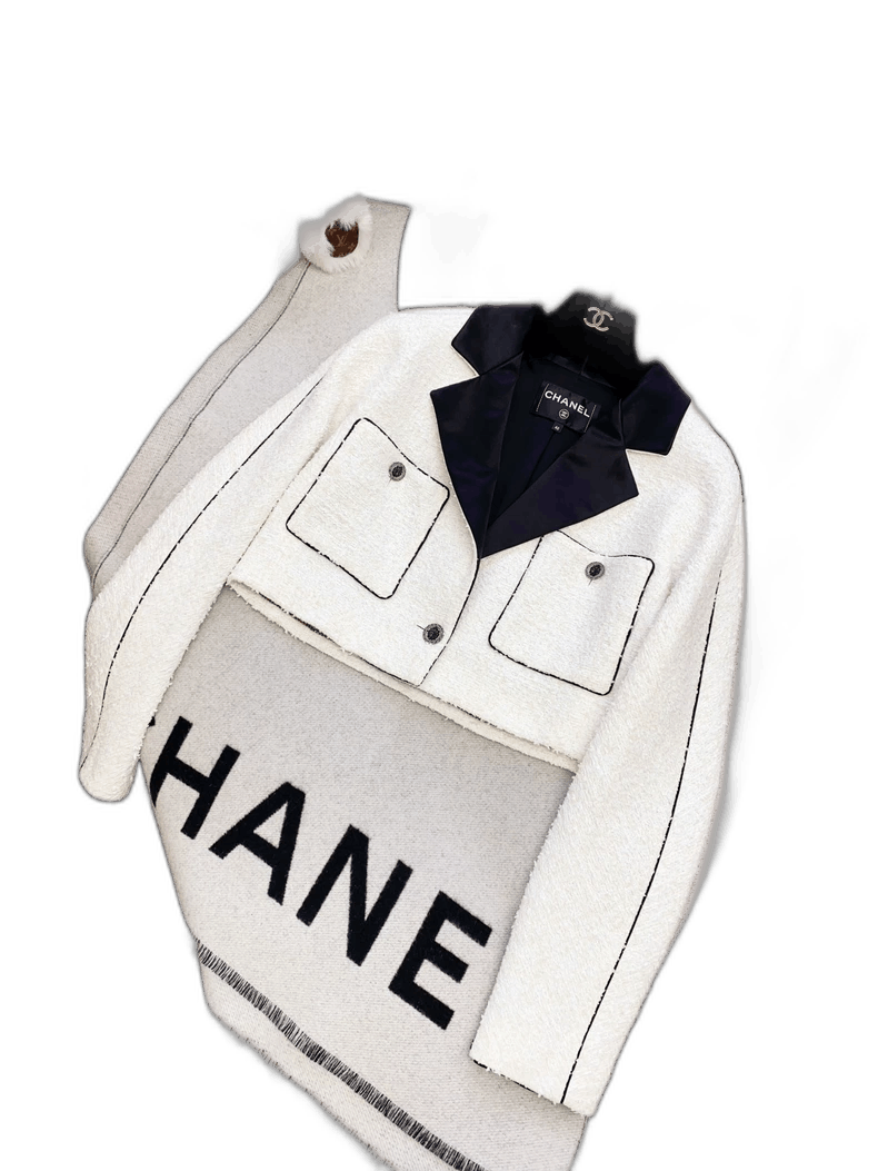 Chanel Chanel Black and White Short Coat Size L / US 10 / IT 46 - 1 Thumbnail