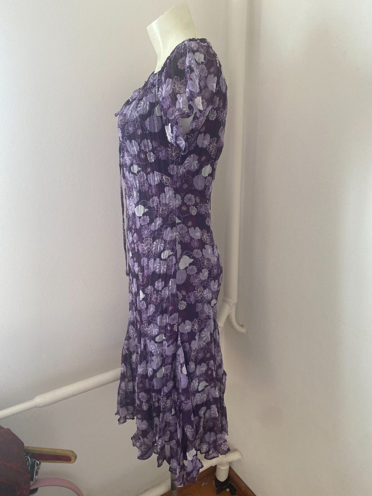 Other Zero dress purple floral midi size 6 L24 Size M / US 6-8 / IT 42-44 - 2 Thumbnail