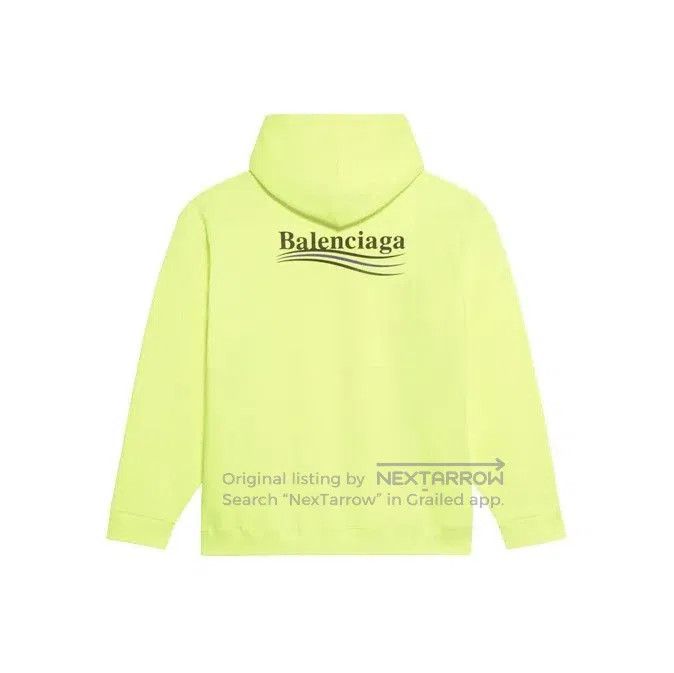 Balenciaga Balenciaga Neon Yellow Logo Long Sleeve Sweatshirt. Size US M / EU 48-50 / 2 - 1 Thumbnail