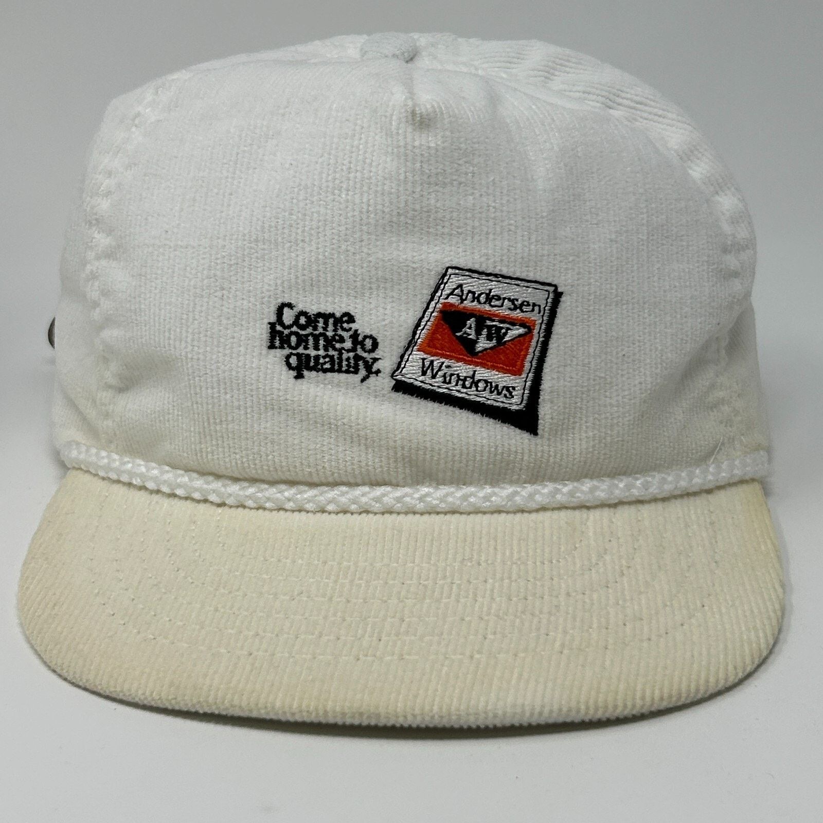 Vintage Vintage 80s Andersen Windows Hat Baseball Cap White Corduroy Size ONE SIZE - 1 Thumbnail
