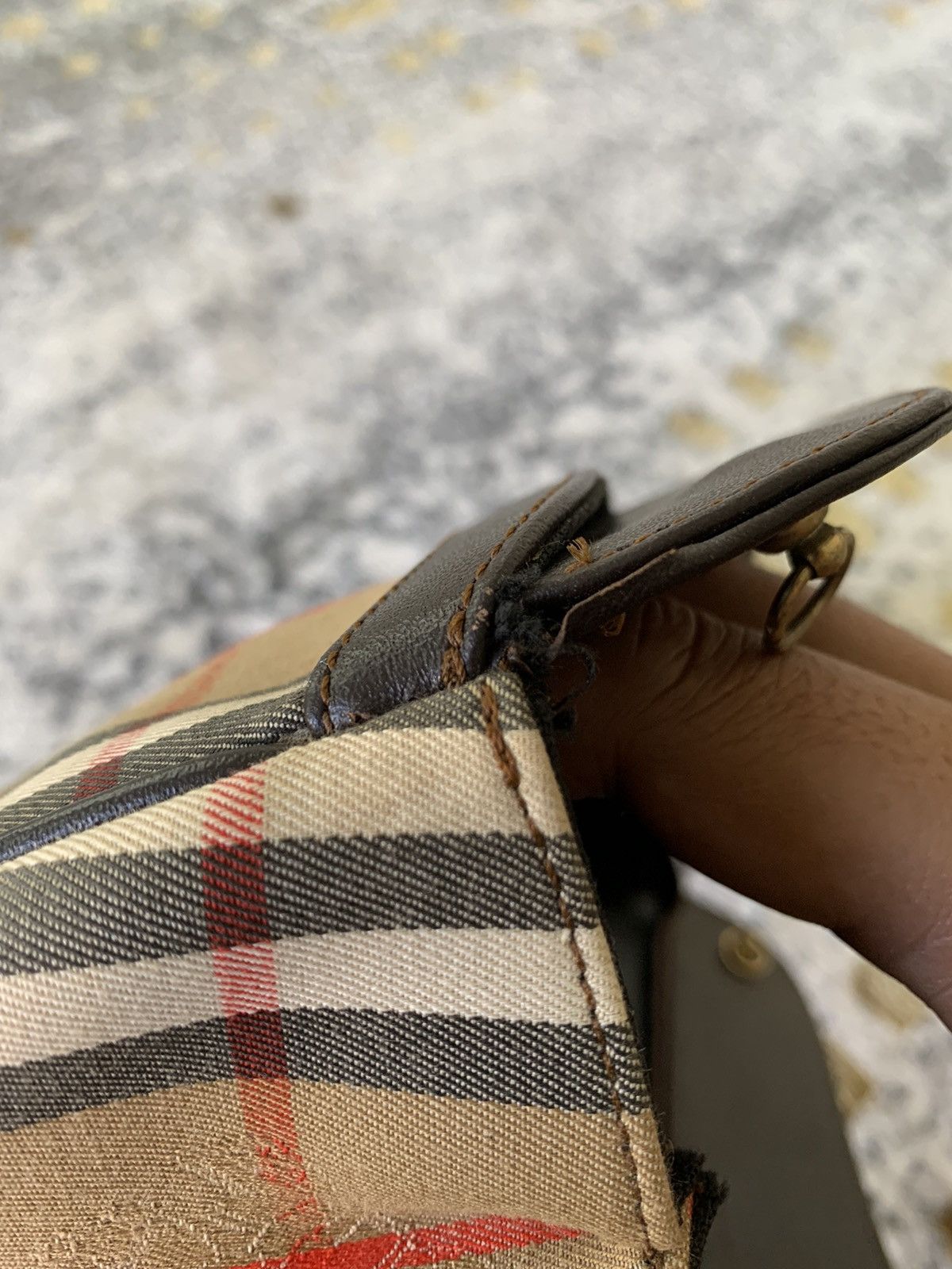 Burberry × Vintage Vintage Burberrys Nova Check Clutch Bag Canvas Beige Size ONE SIZE - 9 Thumbnail