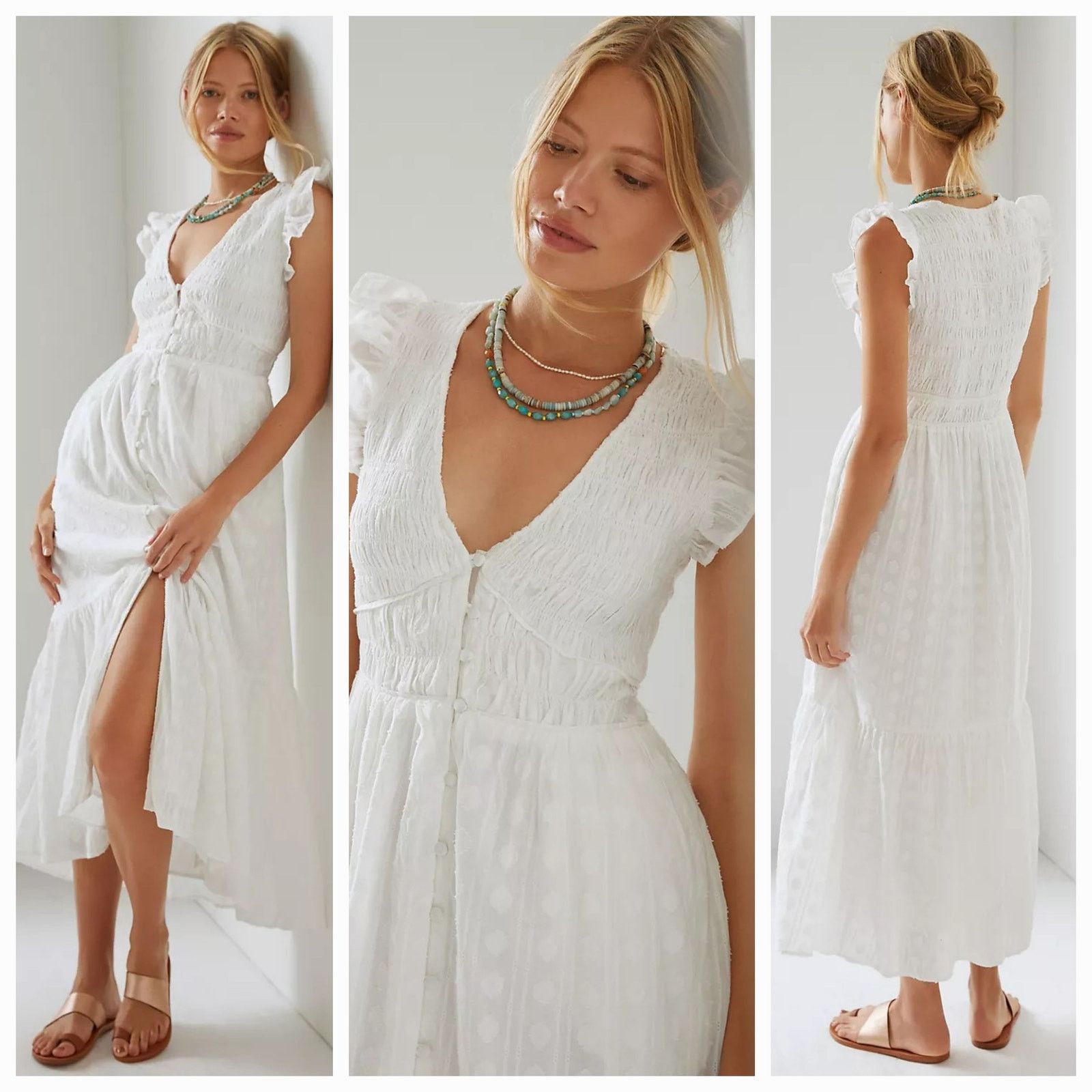 Clearance Arnhem Arnhem Lily Sundress New Anthropologie The Peregrine Midi  Dress $160 XLP White