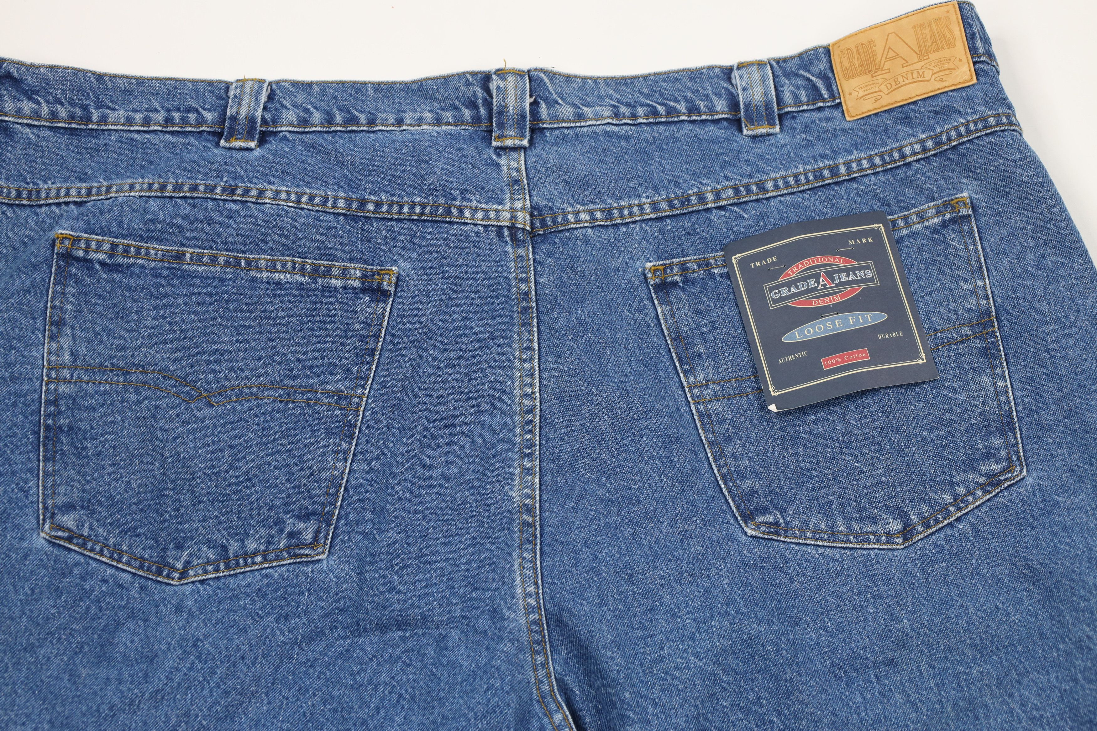 Vintage Deadstock Vintage 90s Streetwear Wide Leg Denim Jeans Blue Size US 44 / EU 60 - 8 Thumbnail