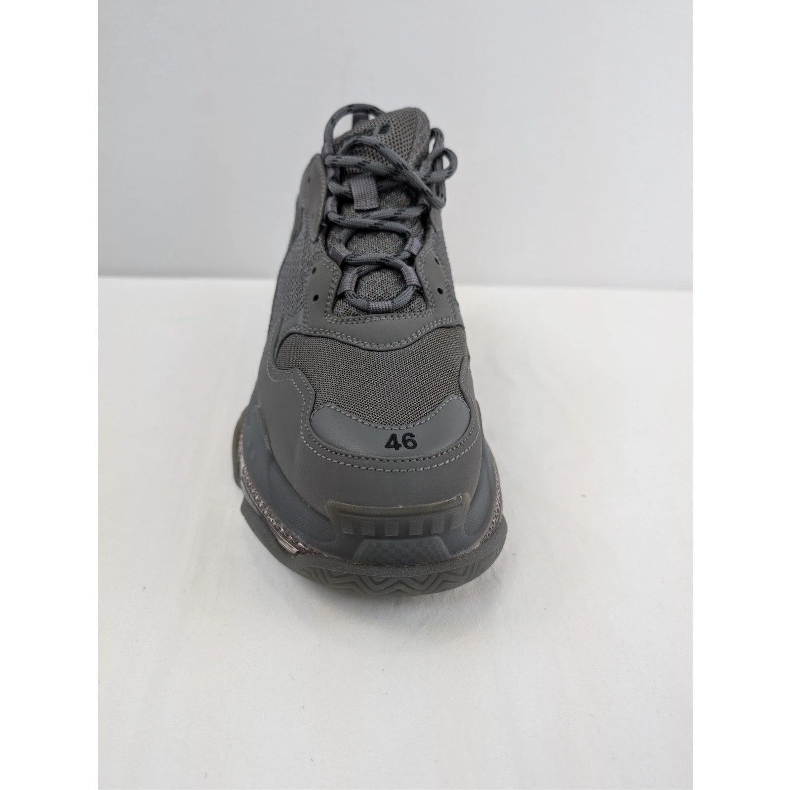 Balenciaga o1rshd1 Clear Sole Leather Free Triple S Sneakers Dark Grey Size US 12 / EU 45 - 15 Thumbnail