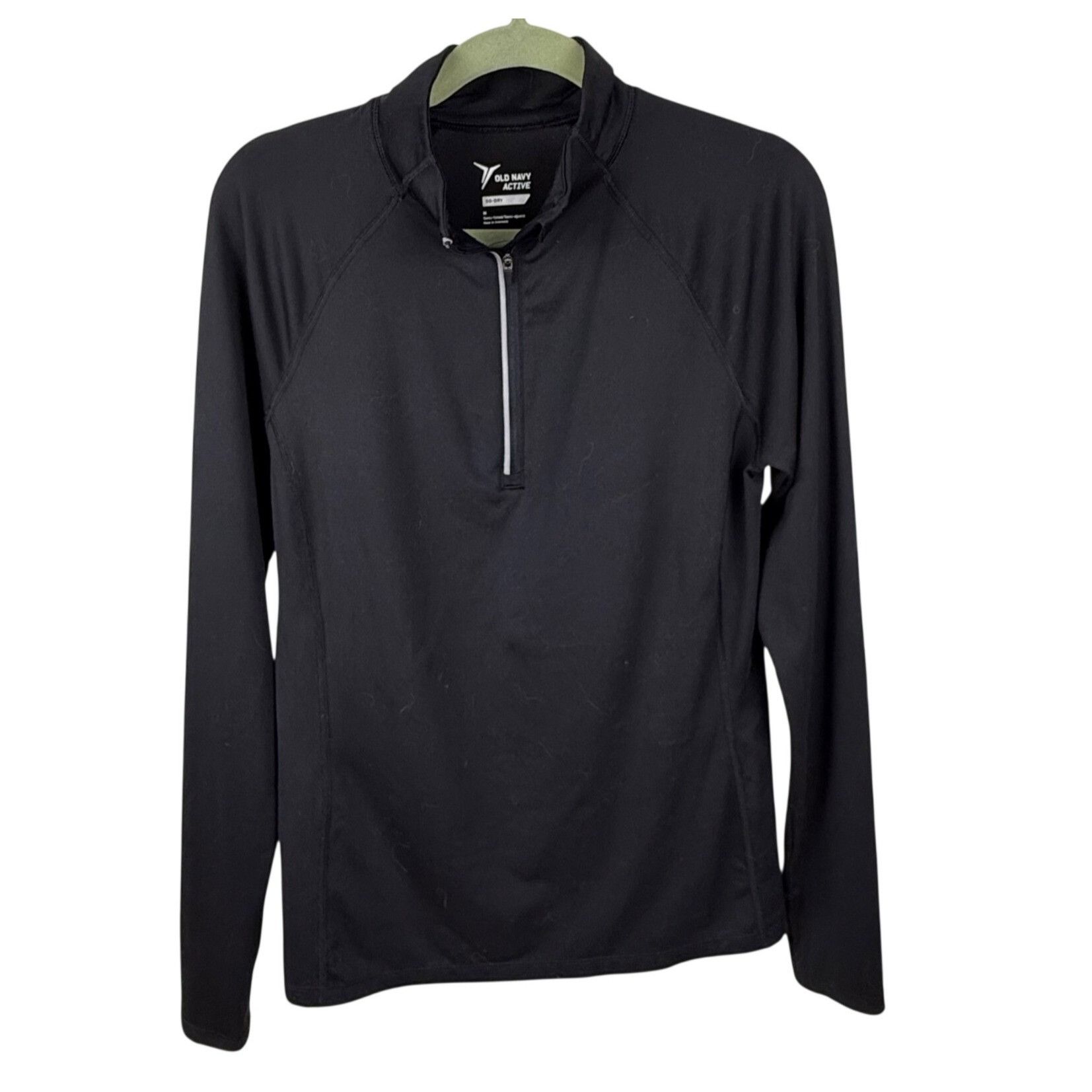 Old Navy Old Navy Active Women's 1/4-Zip Semi-Fitted Black Athletic T Size M / US 6-8 / IT 42-44 - 1 Thumbnail
