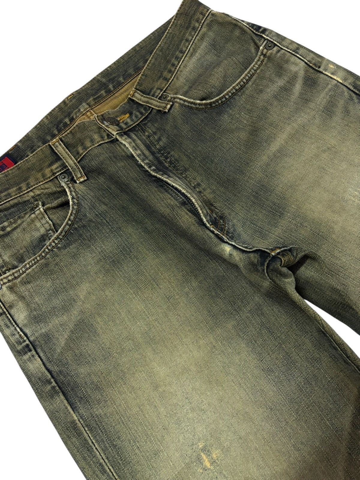 Edwin Vtg Edwin Japan 503 Mud Washed Distressed Jeans Size US 32 / EU 48 - 3 Thumbnail
