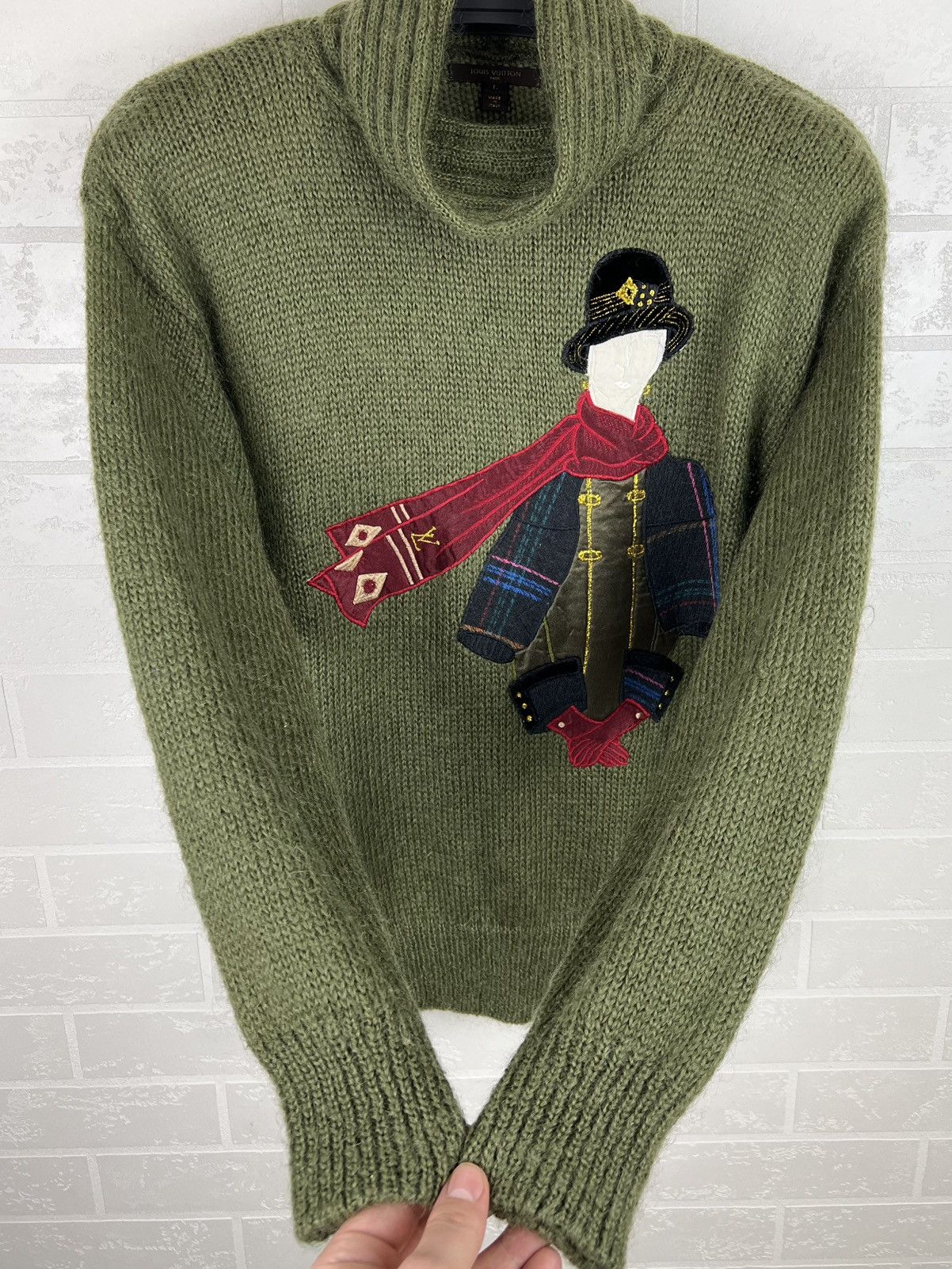 Louis Vuitton LOUIS VUITTON Sweater Turtleneck Mohair Knit Lady Big Logo Size L / US 10 / IT 46 - 13 Thumbnail