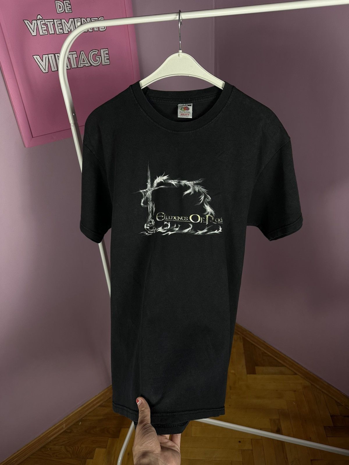 Fruit Of The Loom Elements Of Rock Vintage T Shirt Heavy Metal Festival Size US L / EU 52-54 / 3 - 6 Thumbnail