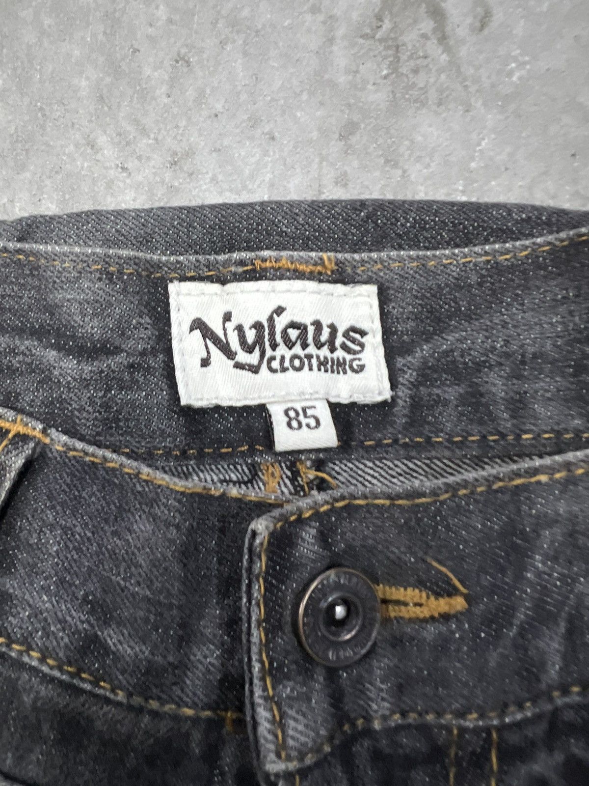 Japanese Brand DOUBLE WAIST NYLAUS DISTRESSED DENIM PANT Size US 33 - 7 Thumbnail