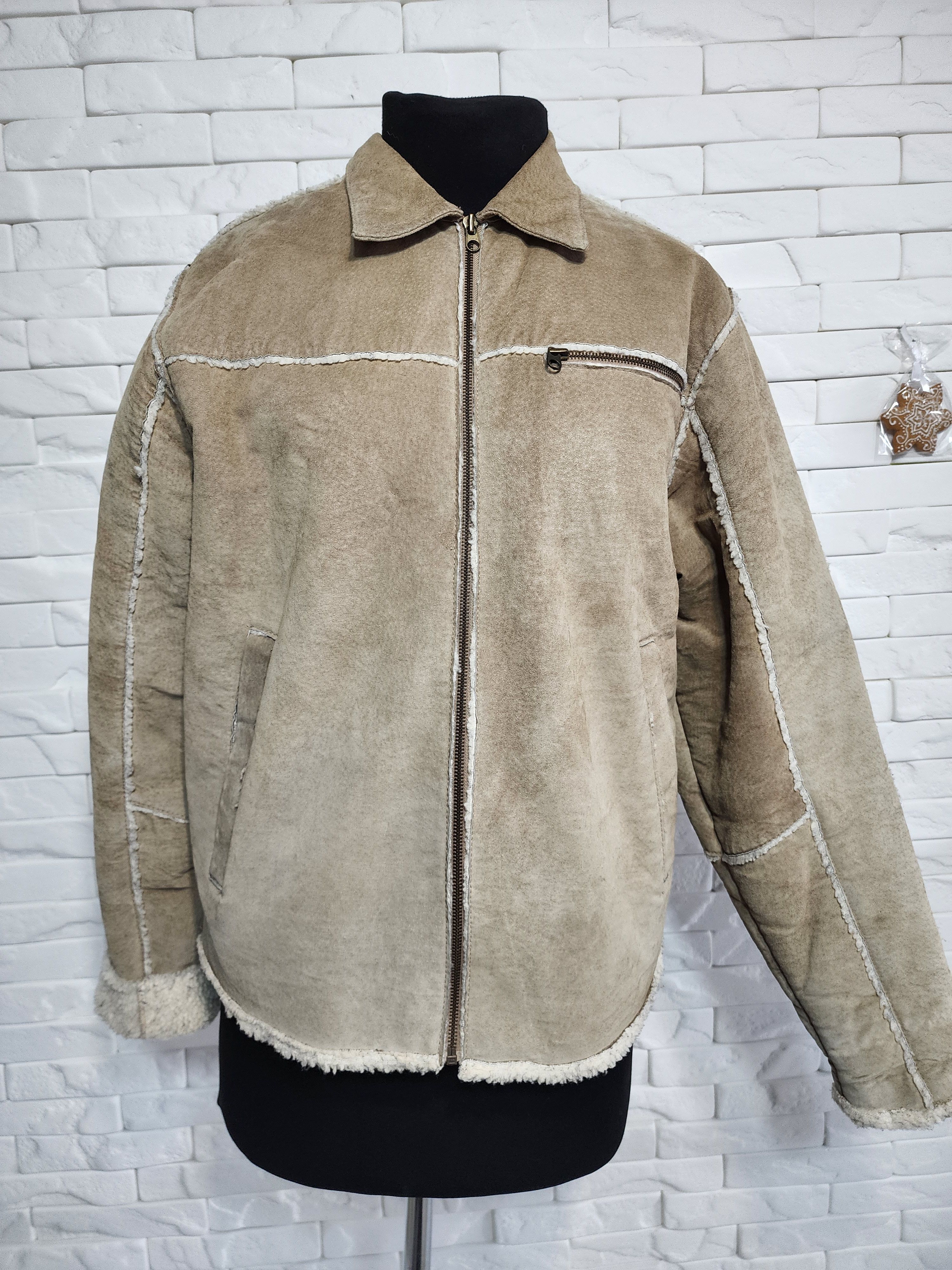 Other Men's Suede Style Jacket: Faux Fur Insulation, Metal Zipper Size US L / EU 52-54 / 3 - 1 Thumbnail