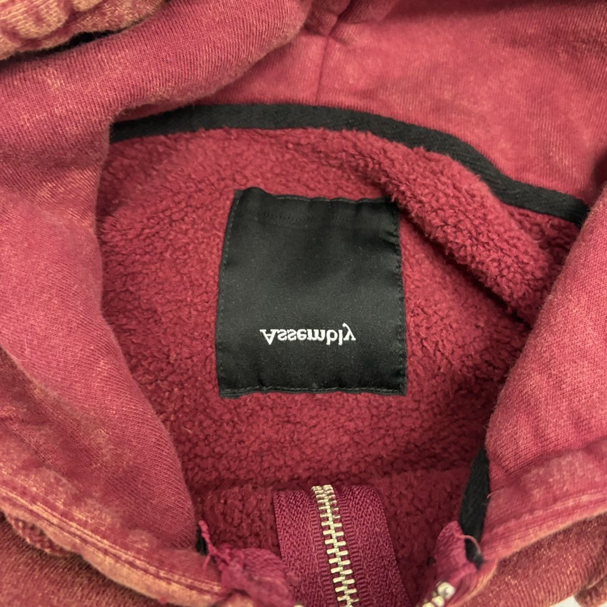 Assembly New York Assembly New York Distressed Acid Wash Zip Up Hoodie Maroon Size US M / EU 48-50 / 2 - 3 Thumbnail