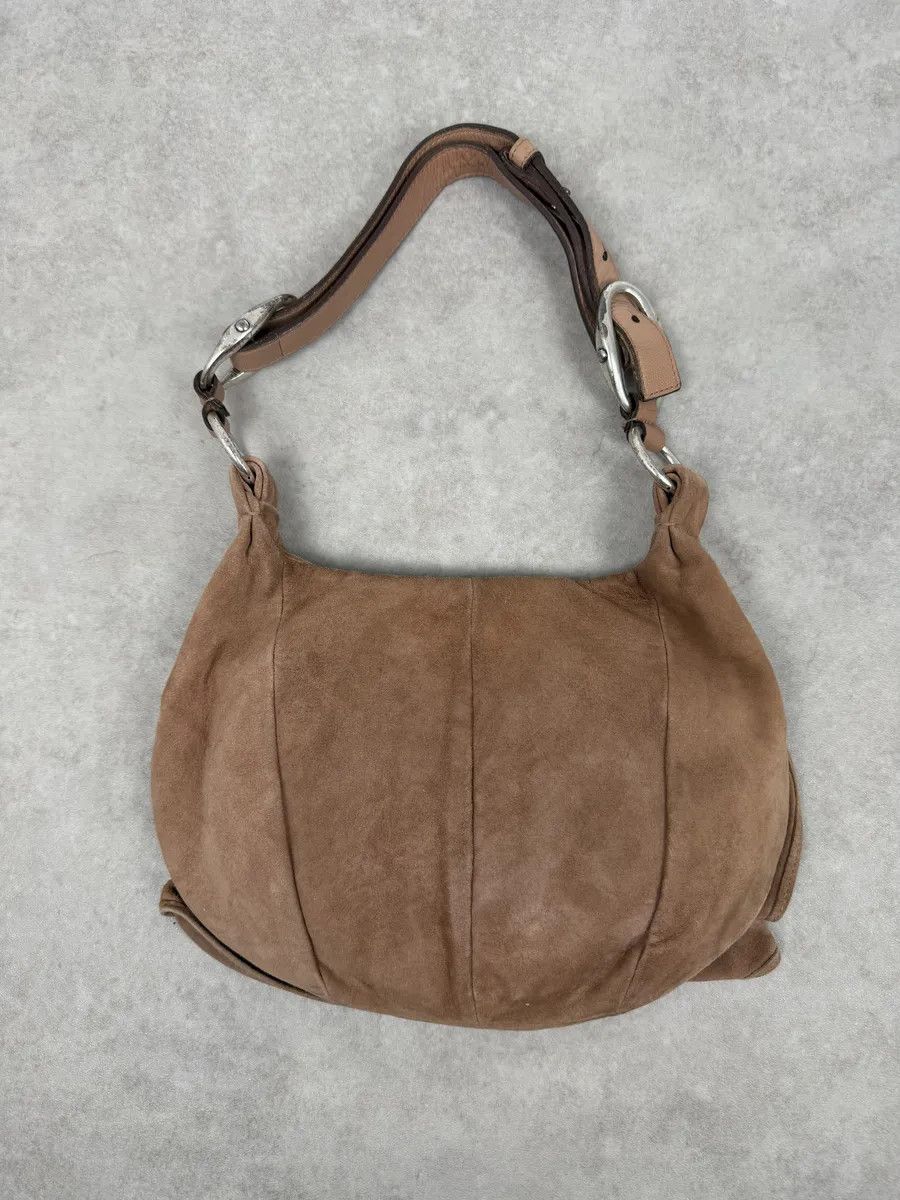 Yves Saint Laurent 2000s Yves Saint Laurent Mauve Purple Flower Suede Leather Bag Size ONE SIZE - 3 Thumbnail