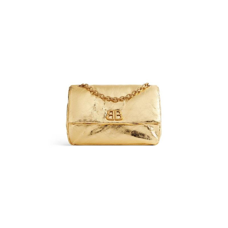 Balenciaga o1s1rm0426 Size: OS / Monaco Small Chain Bag Metallized Gold Size ONE SIZE - 5 Thumbnail