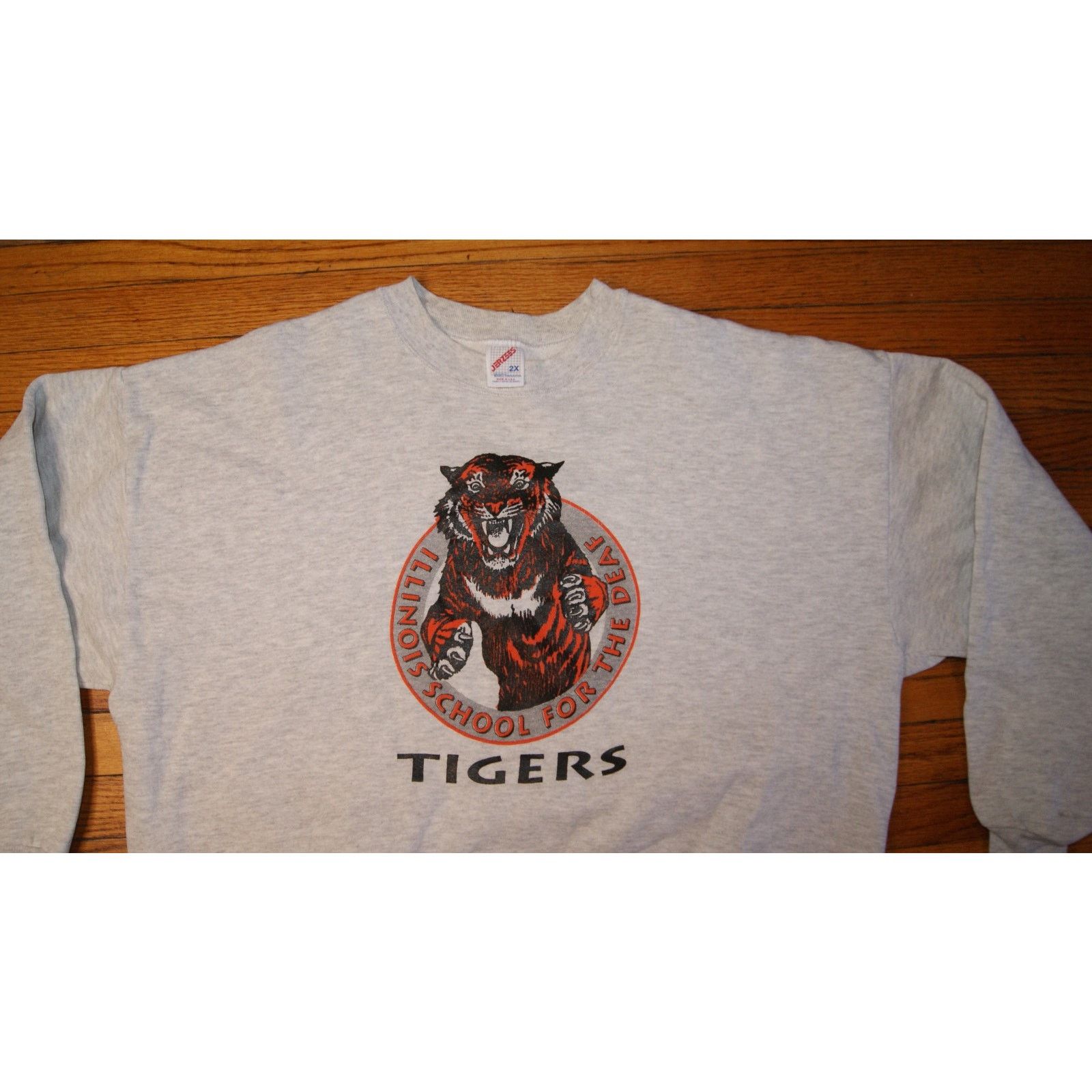 Jerzees VTG 90 ILLINOIS SCHOOL FOR THE DEAF Tigers 2X Sweatshirt USA Size US XXL / EU 58 / 5 - 1 Thumbnail