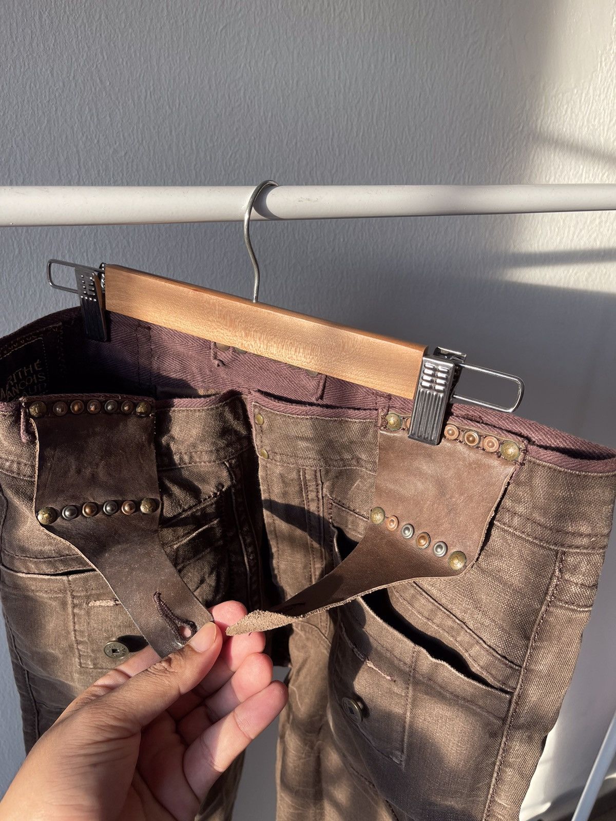 Marithe + Francois Girbaud 90s Marithe Francois Girbaud Leather paded part Pants A6 Size US 30 / EU 46 - 6 Thumbnail