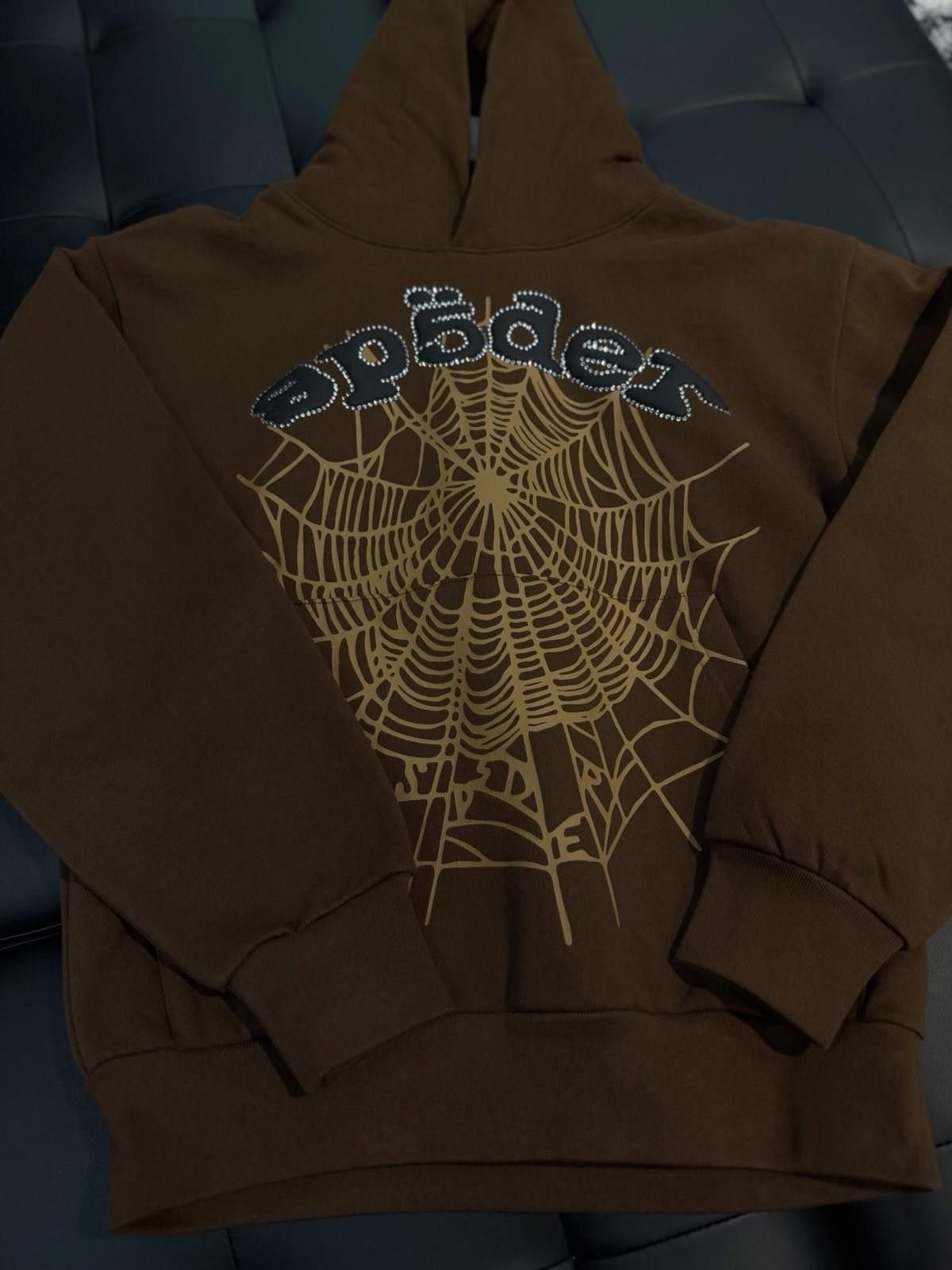 Sp5der Sp5der Worldwide Brown Crystal Hoodie Size (Small) (NEW) Size US S / EU 44-46 / 1 - 6 Thumbnail