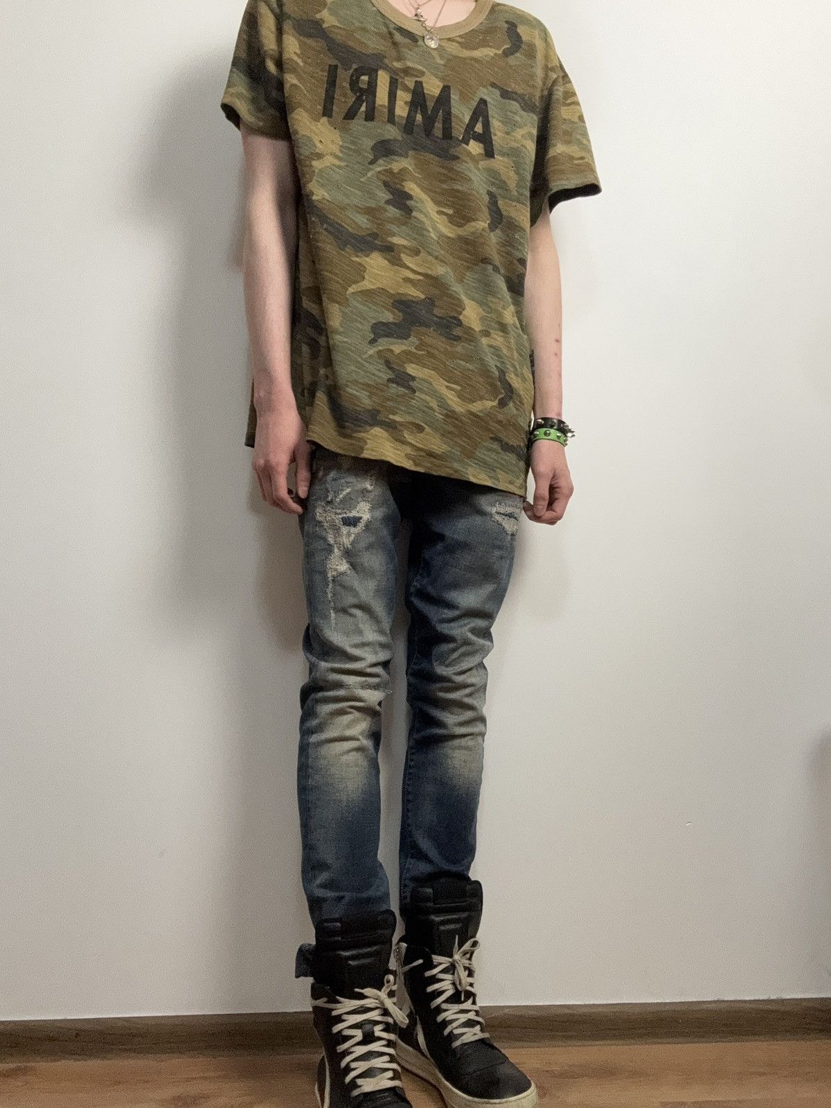 Japanese Brand Distressed Slim Fit Jeans Vintage Wash Denim Leather detail Size US 30 / EU 46 - 1 Thumbnail