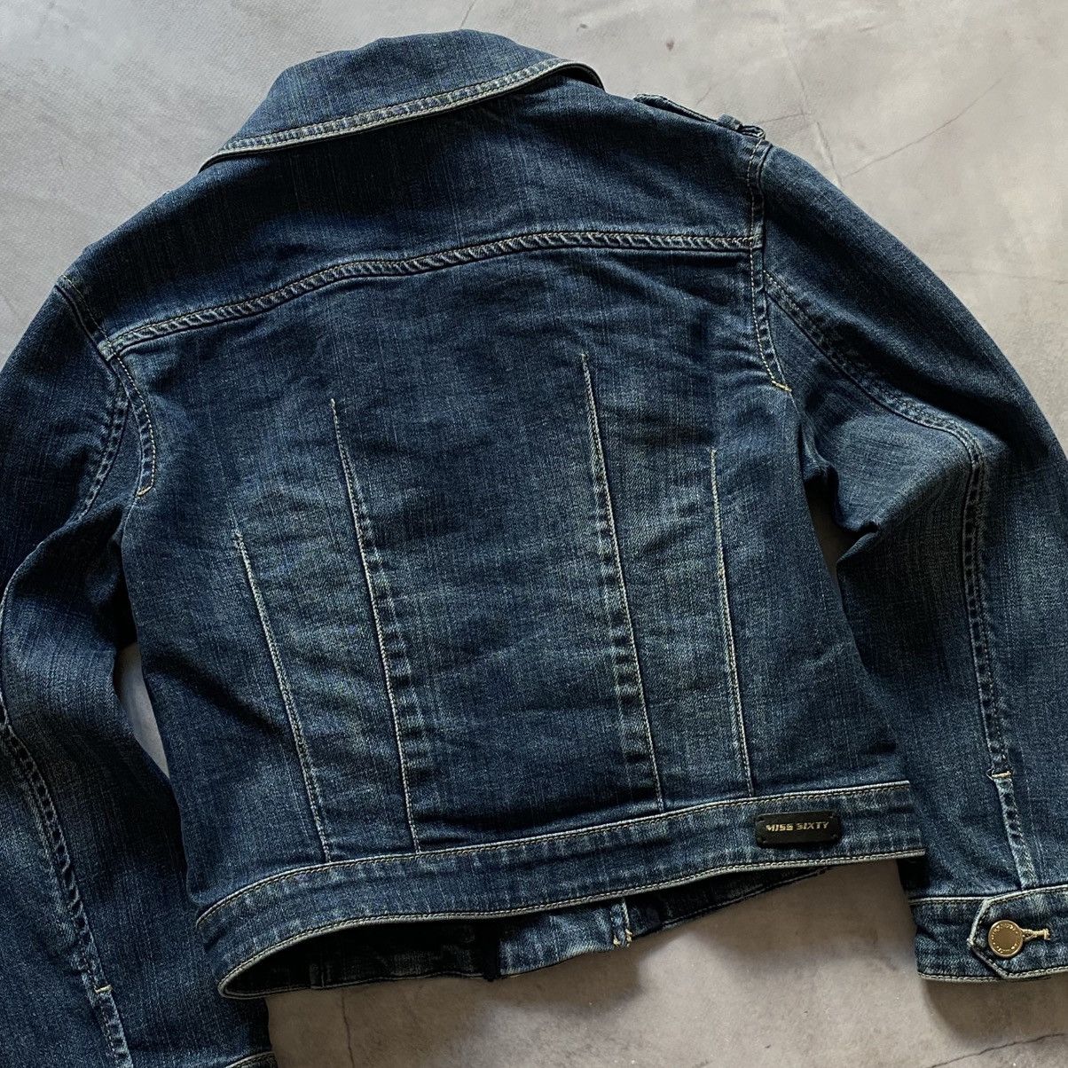 Hysteric Glamour Japan Miss Sixty Cropped Denim Biker Jacket Side Zip Y2K Size S / US 4 / IT 40 - 8 Thumbnail
