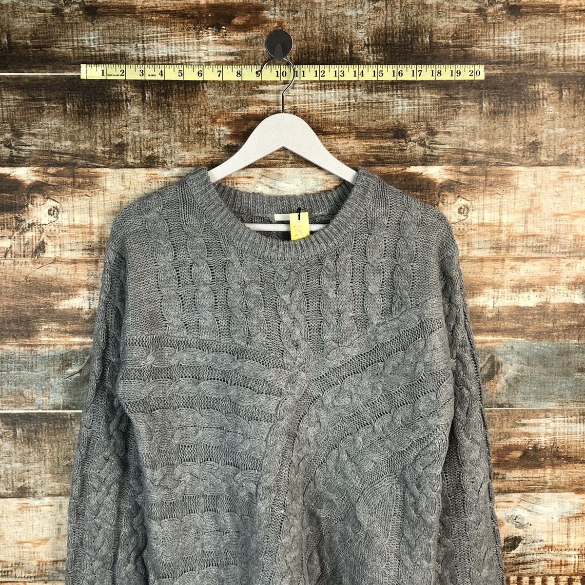 GU × Homespun Knitwear GU japan Grey cable Knitwear #A1787 Size L / US 10 / IT 46 - 2 Thumbnail