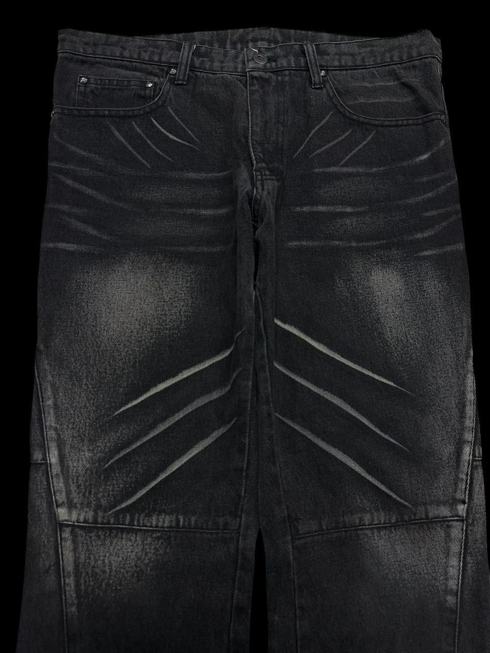 If Six Was Nine 💥Insane💥90’s Style 🇯🇵 ELLE Homme Clawmark Jorts/Cropped Jean Size US 33 - 2 Thumbnail