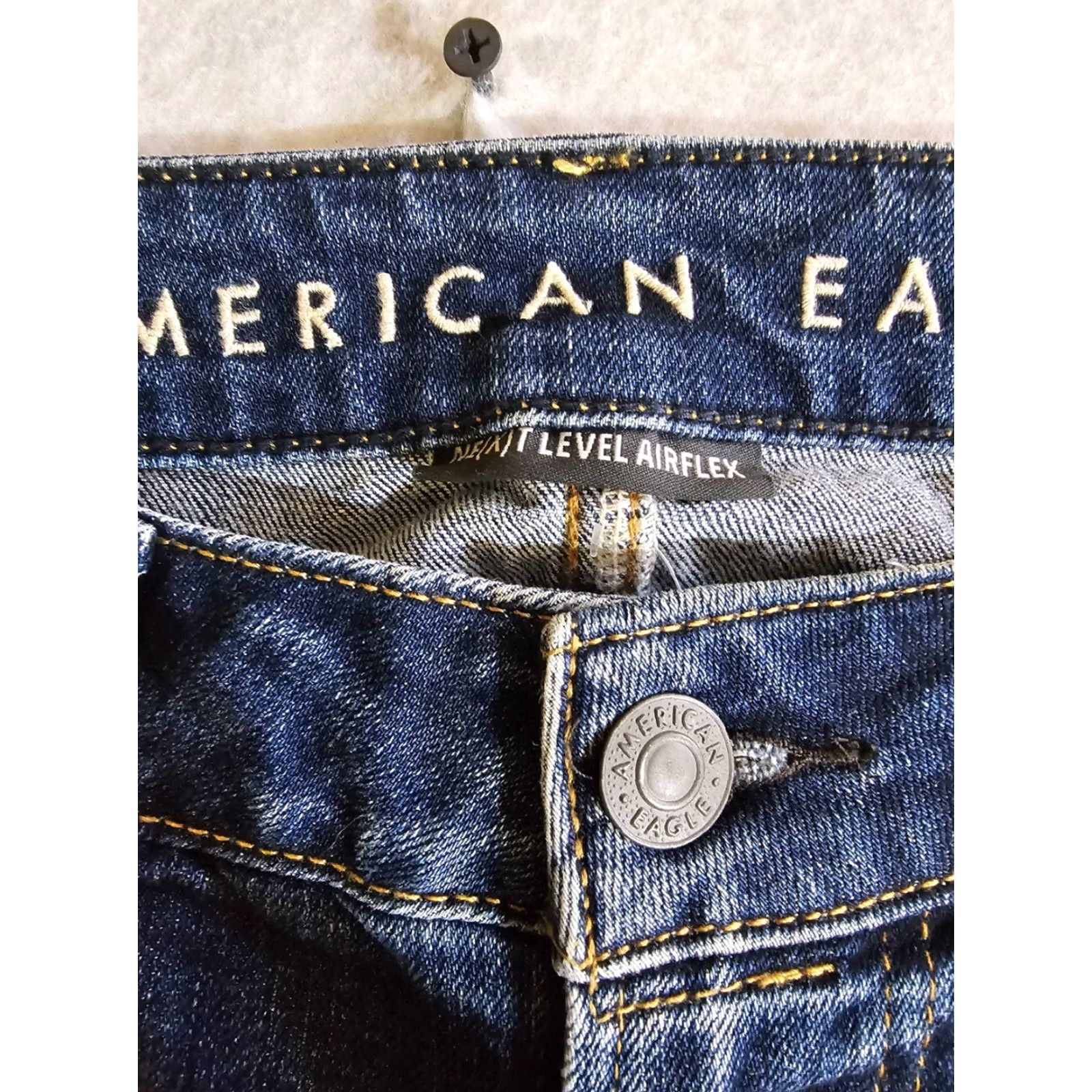 American Eagle Outfitters VINTAGE NWT American Eagle Airflex+ Original Straight Destroyed Dark Denim Jeans 30x34 Mens Size US 30 / EU 46 - 5 Thumbnail