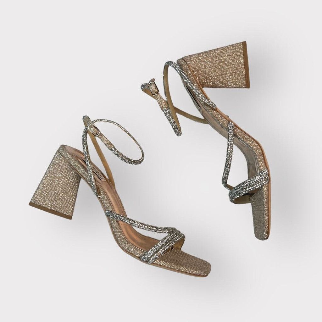 Badgley Mischka Badgley Mischka NEW sz 10 Freedom Glitter Block Heels $245 Size US 10 / IT 40 - 2 Thumbnail