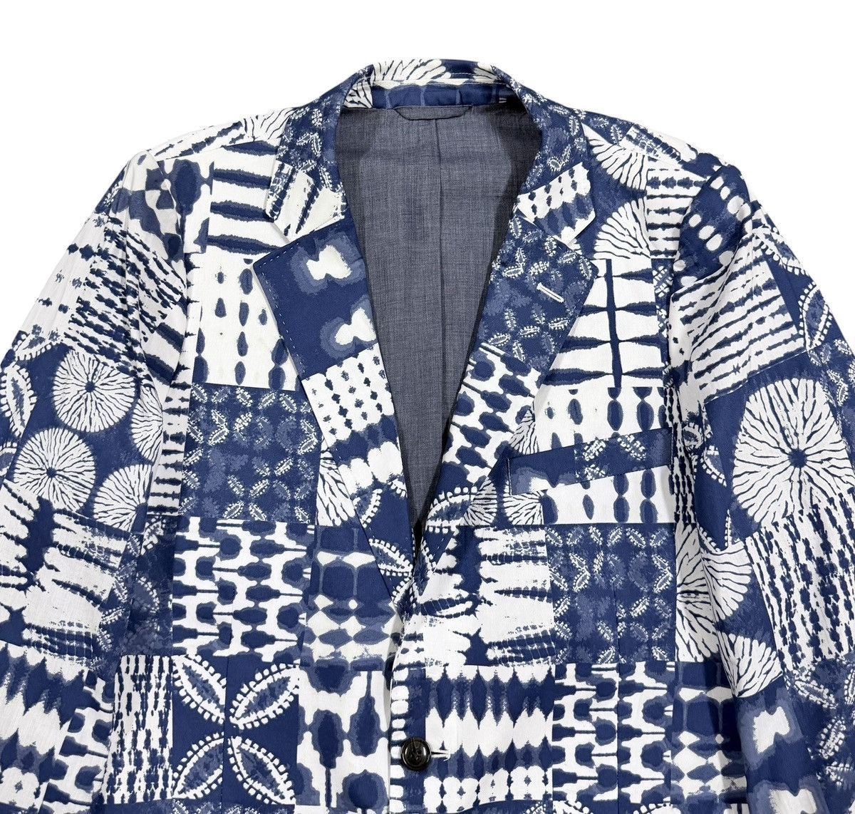 Lands' End Vtg💥Land’s End Shibori Tie Dye Classic Fit Blazer Jacket Size 44R - 4 Thumbnail