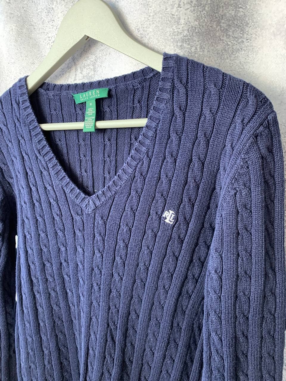Lauren Ralph Lauren Lauren Ralph Lauren Green Label Cable Knit V-Neck Sweater Size M / US 6-8 / IT 42-44 - 5 Thumbnail