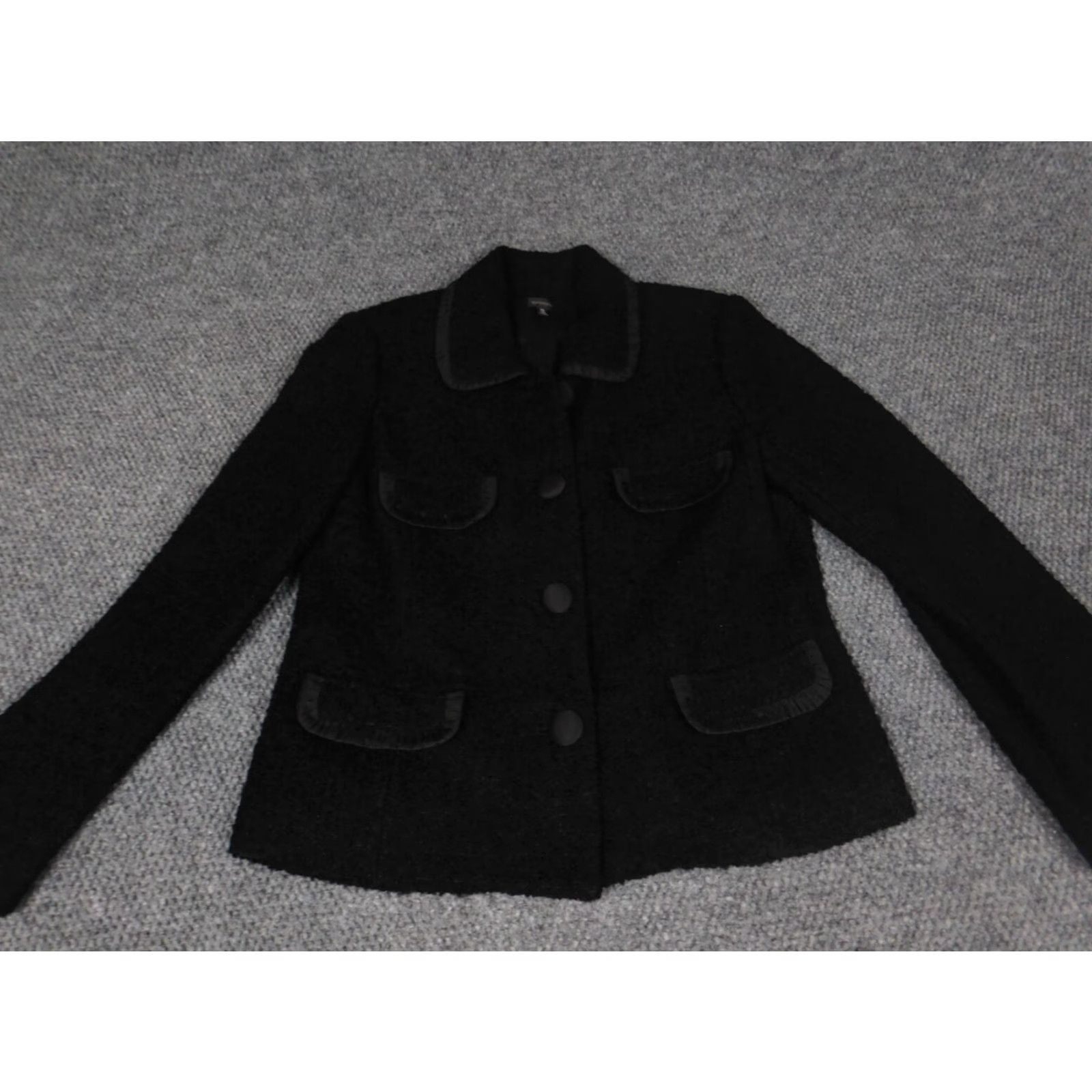 Madison Madison Womens Jacket 10 Black Button Knit Embroidered Polyester Mid-Length Jacket Womens Boys?no Size L / US 10 / IT 46 - 2 Thumbnail
