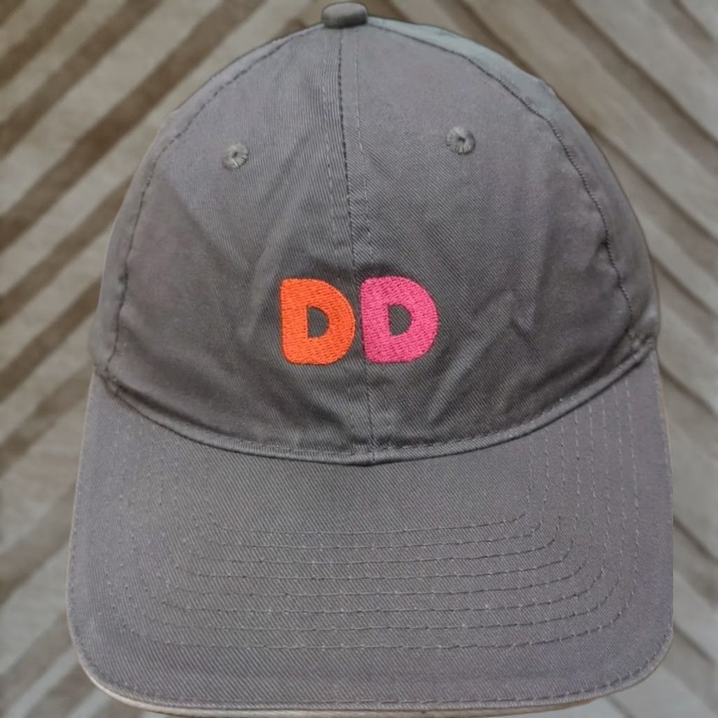 Vintage Dunkin Donuts Hat Cap Gray Port And Company Adjustable Baseball Cap Mens One Size Cotton Solid Adjustable Visor Cap Cap Size ONE SIZE - 1 Thumbnail