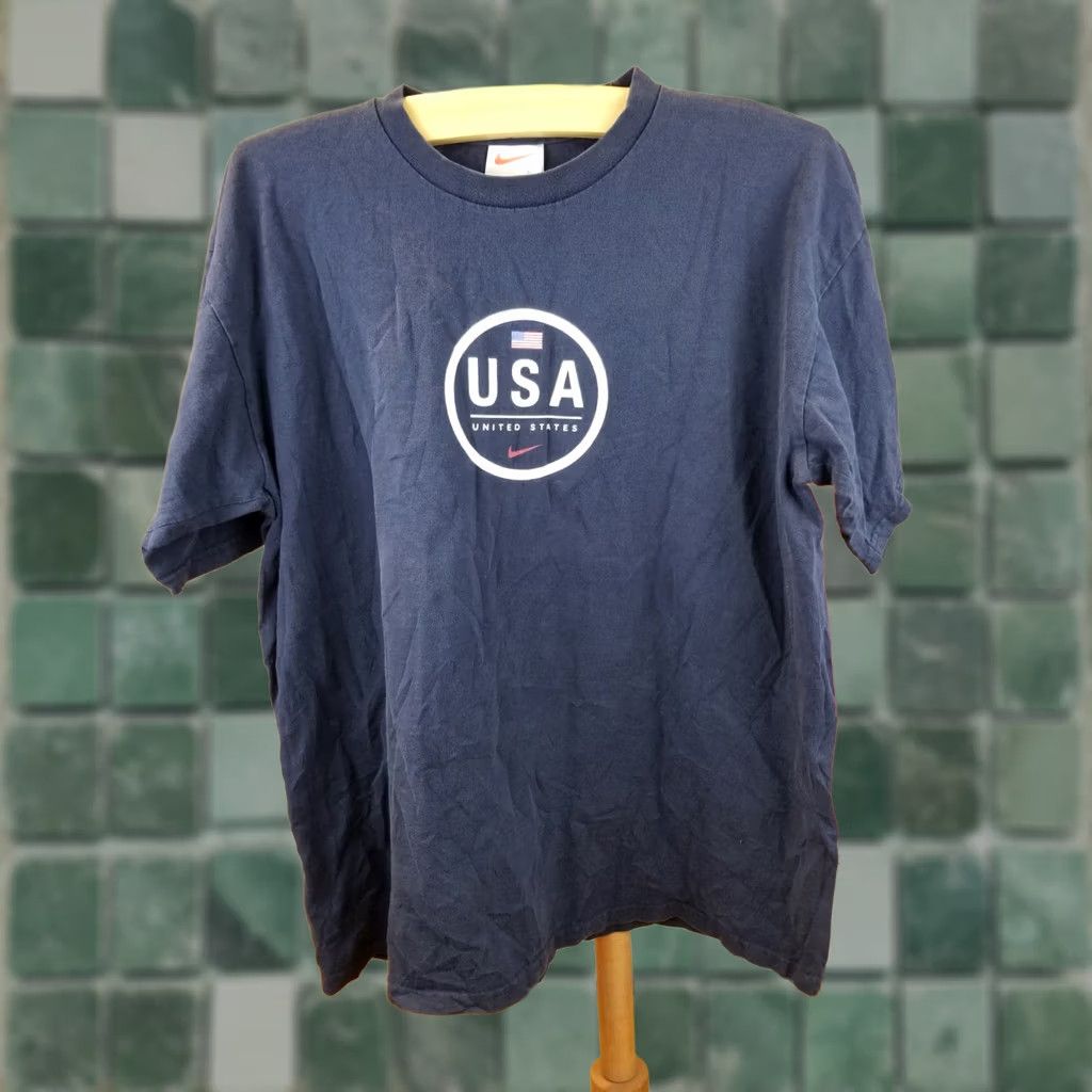 Nike VINTAGE Nike OLYMPIC TEAM USA NAVY T-SHIRT SZ LARGE Shirt Men XS? Size US L / EU 52-54 / 3 - 1 Thumbnail