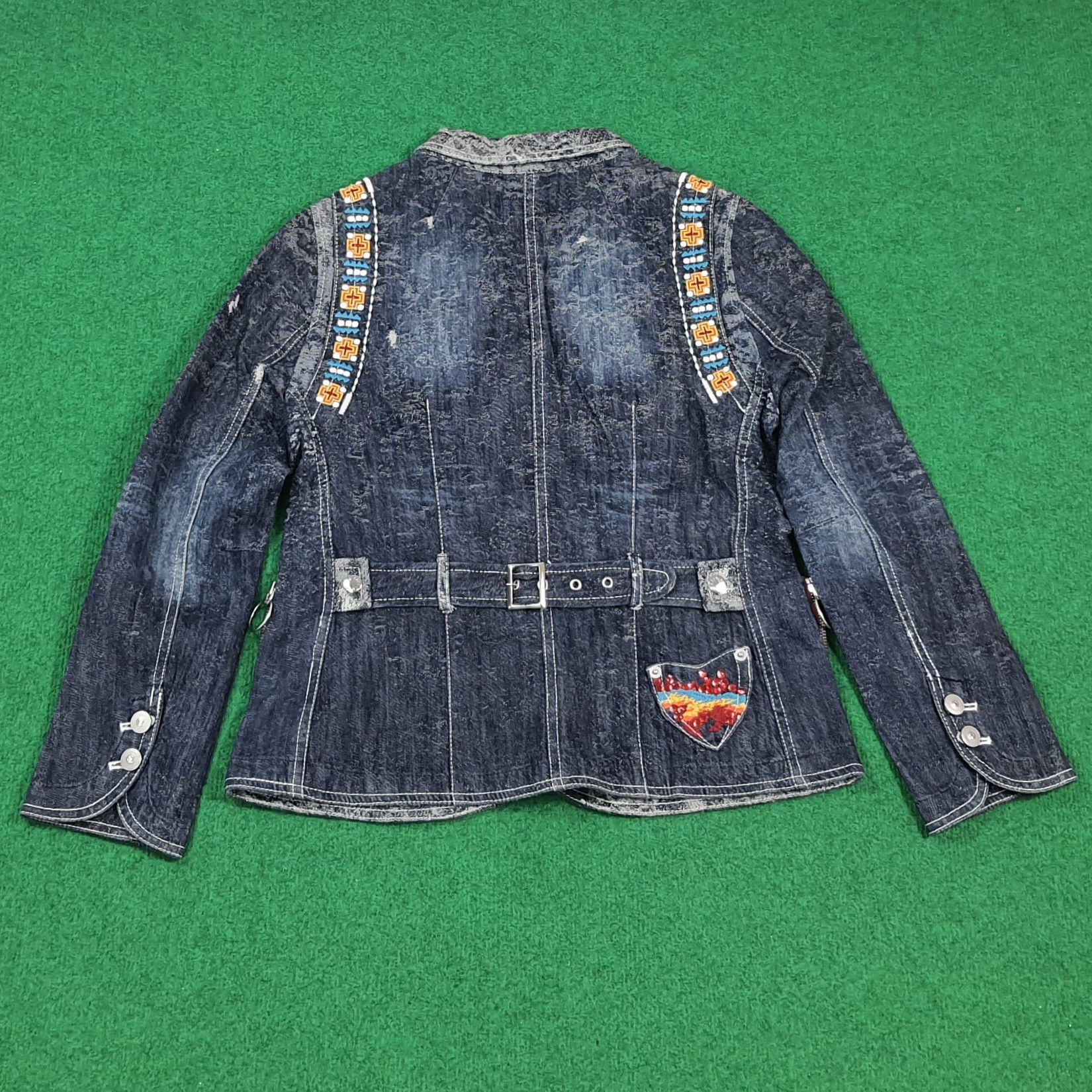 Japanese Brand Vintage Japan GKITALIYA Denim Jacket Boho C296N9 Size XS / US 0-2 / IT 36-38 - 5 Thumbnail