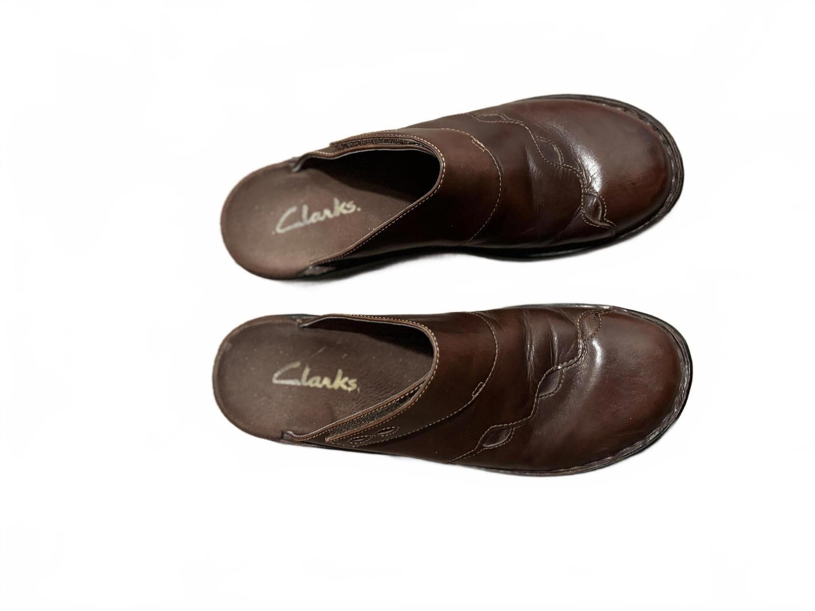 Clarks Clarks Brown Leather Women's Slip-On Shoe Clogs sz 7 Size US 7 / IT 37 - 2 Thumbnail