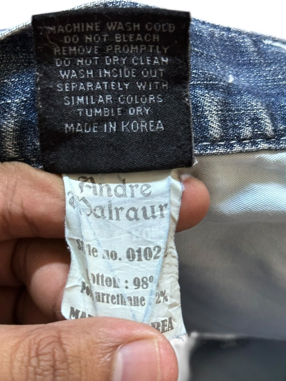 Los Angeles Apparel Vintage Andre Malraur Faded Whiskers Grunge Denim Size US 32 / EU 48 - 10 Thumbnail