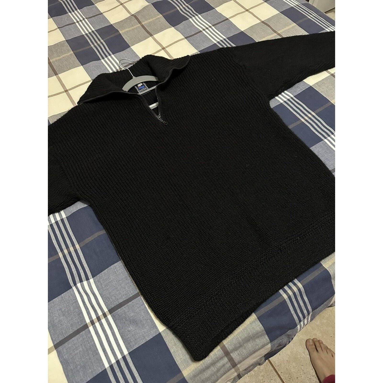 Leuchtfeuer Strickwaren Admiral Sweater V Wool Black 3/4 L