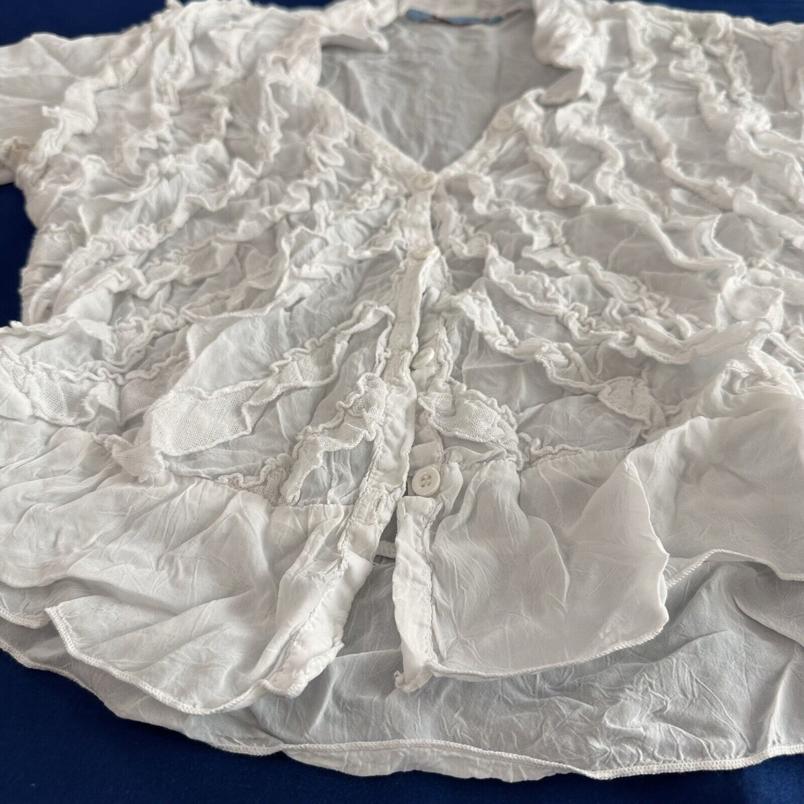 Johnny Was Johnny Was Blouse M Ruffle Lace Long Sleeve Button Up *hole Size M / US 6-8 / IT 42-44 - 4 Thumbnail