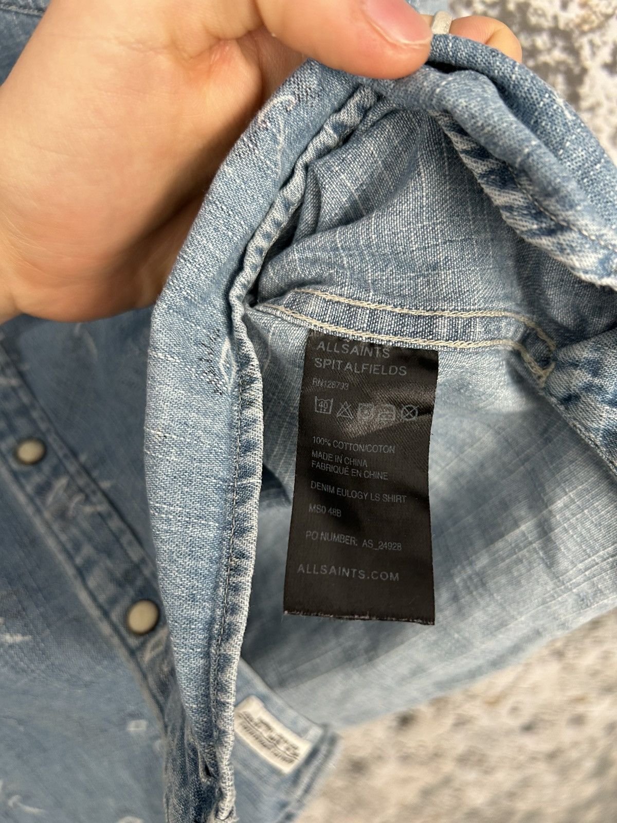 Allsaints Allsaints Denim Avant Garde Shirt Designer Grunge Streetwear Size US M / EU 48-50 / 2 - 7 Thumbnail