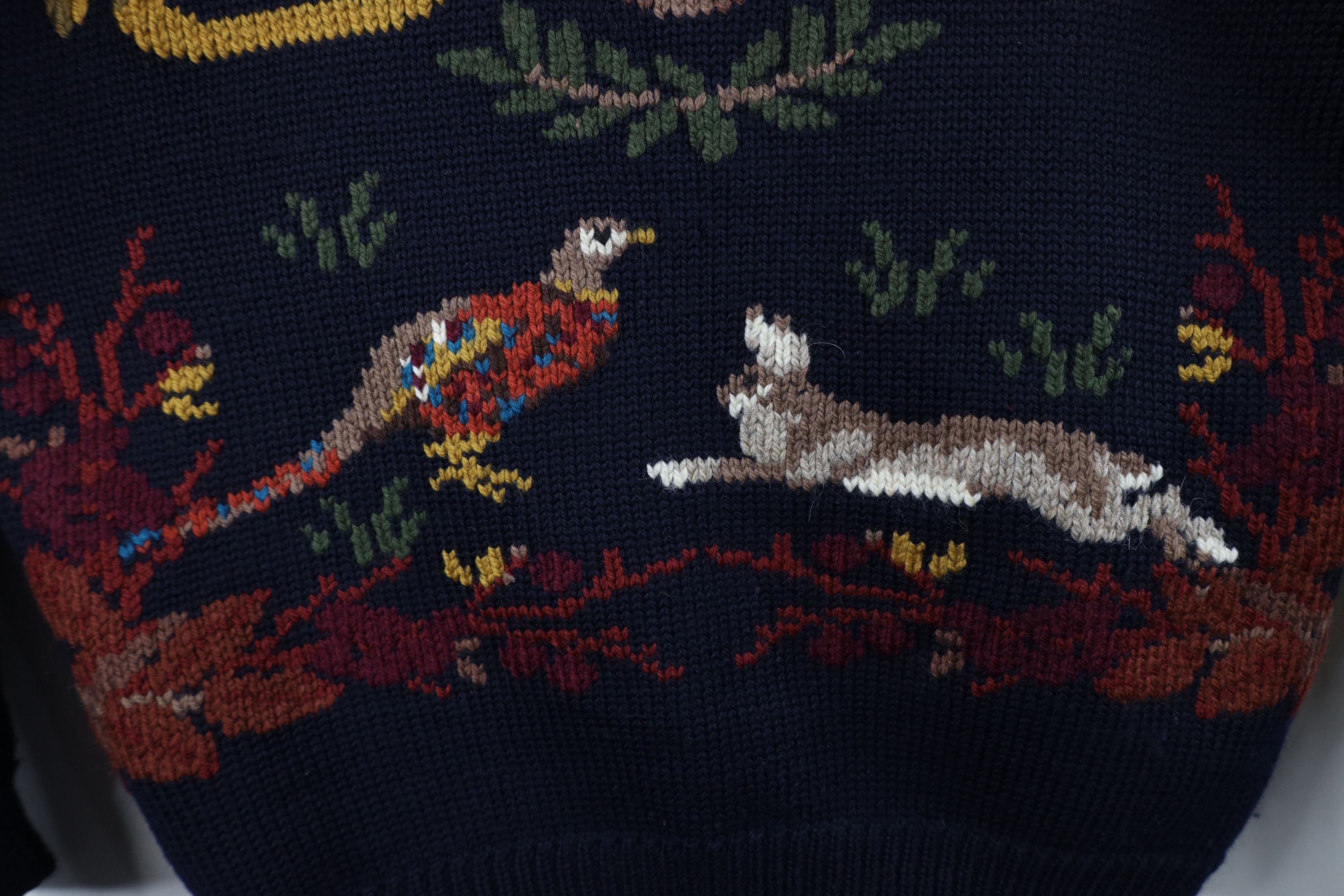 Vintage Vintage 70s Streetwear Needlepoint Animal Knit Sweater Size L / US 10 / IT 46 - 5 Thumbnail