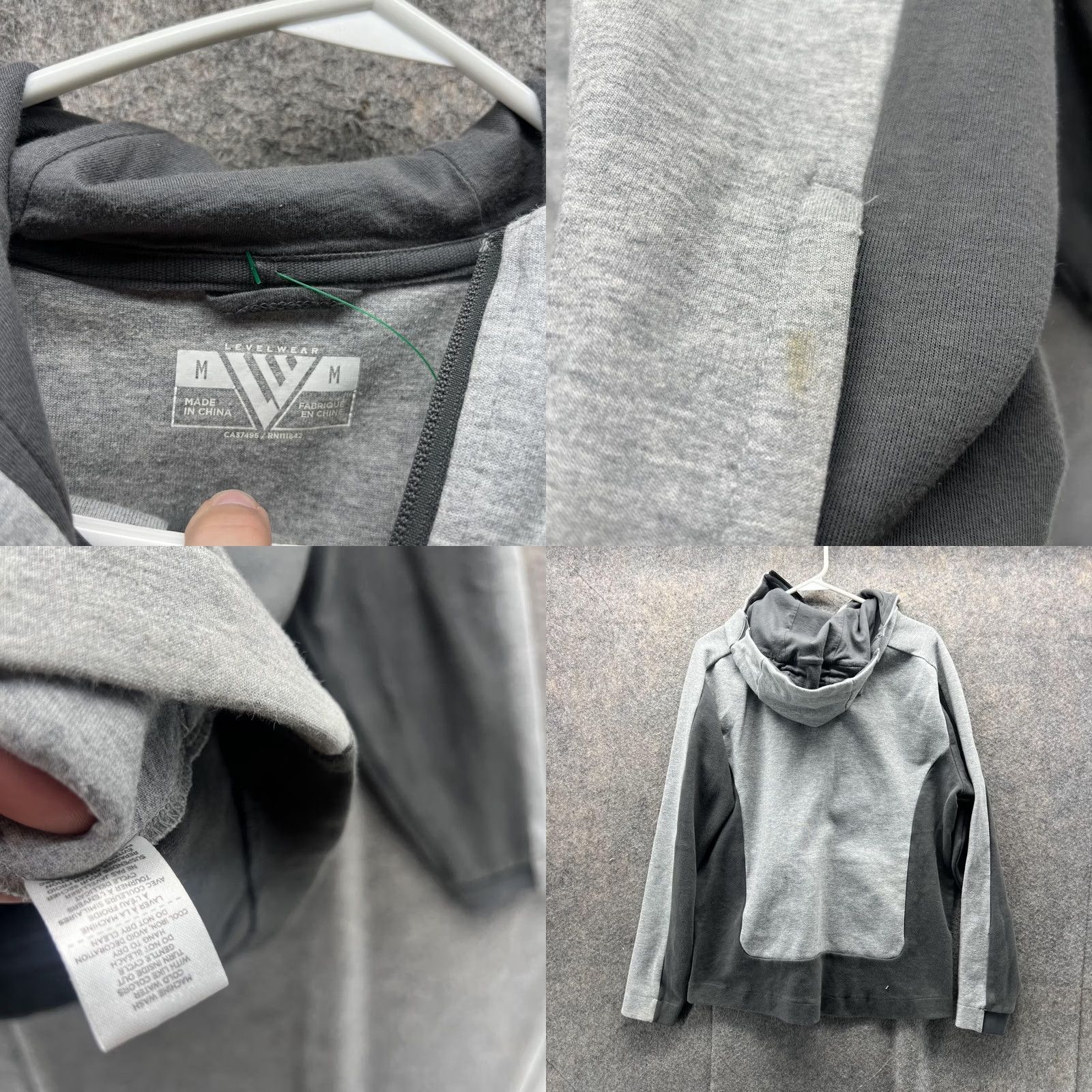 Vintage VINTAGE Levelwear Sweater Medium Adult Heather Gray Full Zip Hoodie Cotton Sweatshirt Size US M / EU 48-50 / 2 - 8 Thumbnail