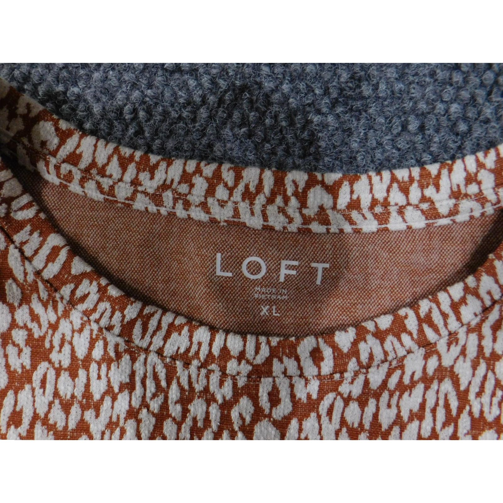 Loft LOFT Shirt Womens XL Brown White Leopard Animal Print Short Sleeve Crewneck Size XL / US 12-14 / IT 48-50 - 5 Thumbnail