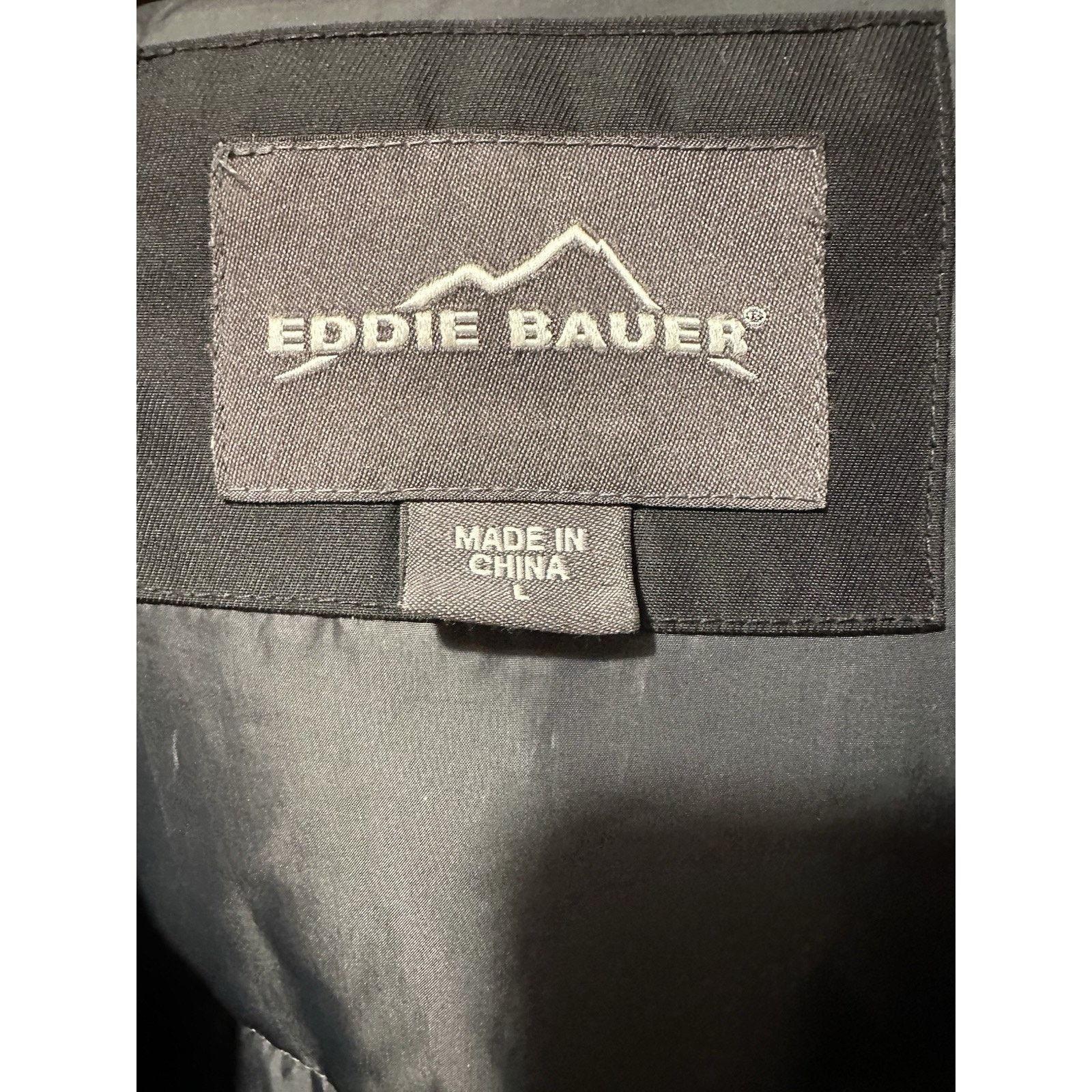 Eddie Bauer Men's Large Down Parka Black WeatherEdge Goose Feather Hood Size US L / EU 52-54 / 3 - 5 Thumbnail