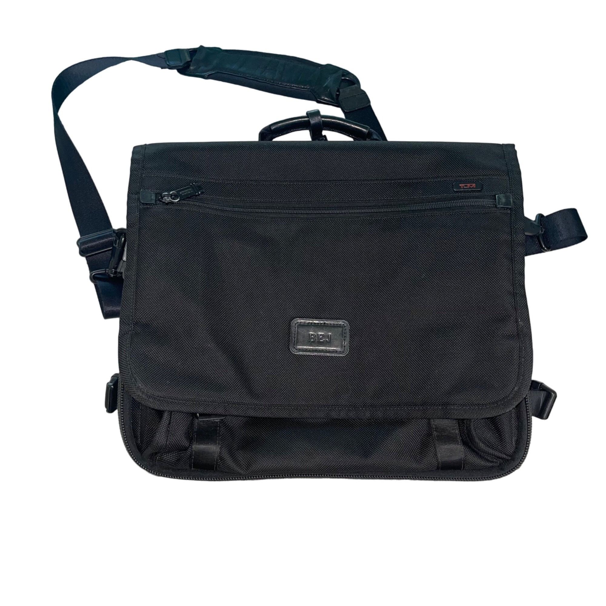 image of Tumi Mens Travel Shoulder Bag Briefcase Friendly Zipper in Black