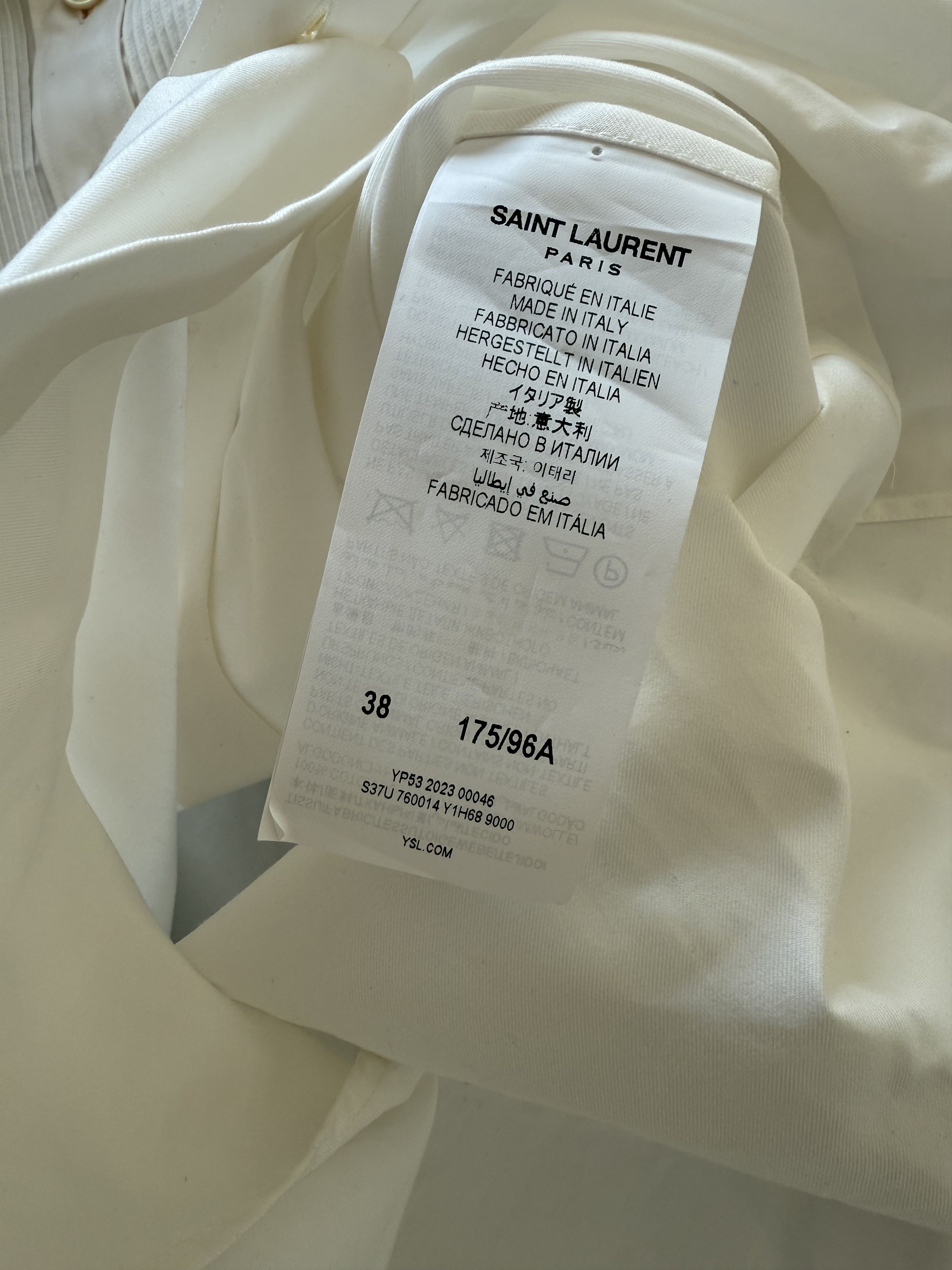 Saint Laurent Paris FW23' Saint Laurent Lavalliere-neck blouse in cotton poplin Size US M / EU 48-50 / 2 - 16 Thumbnail