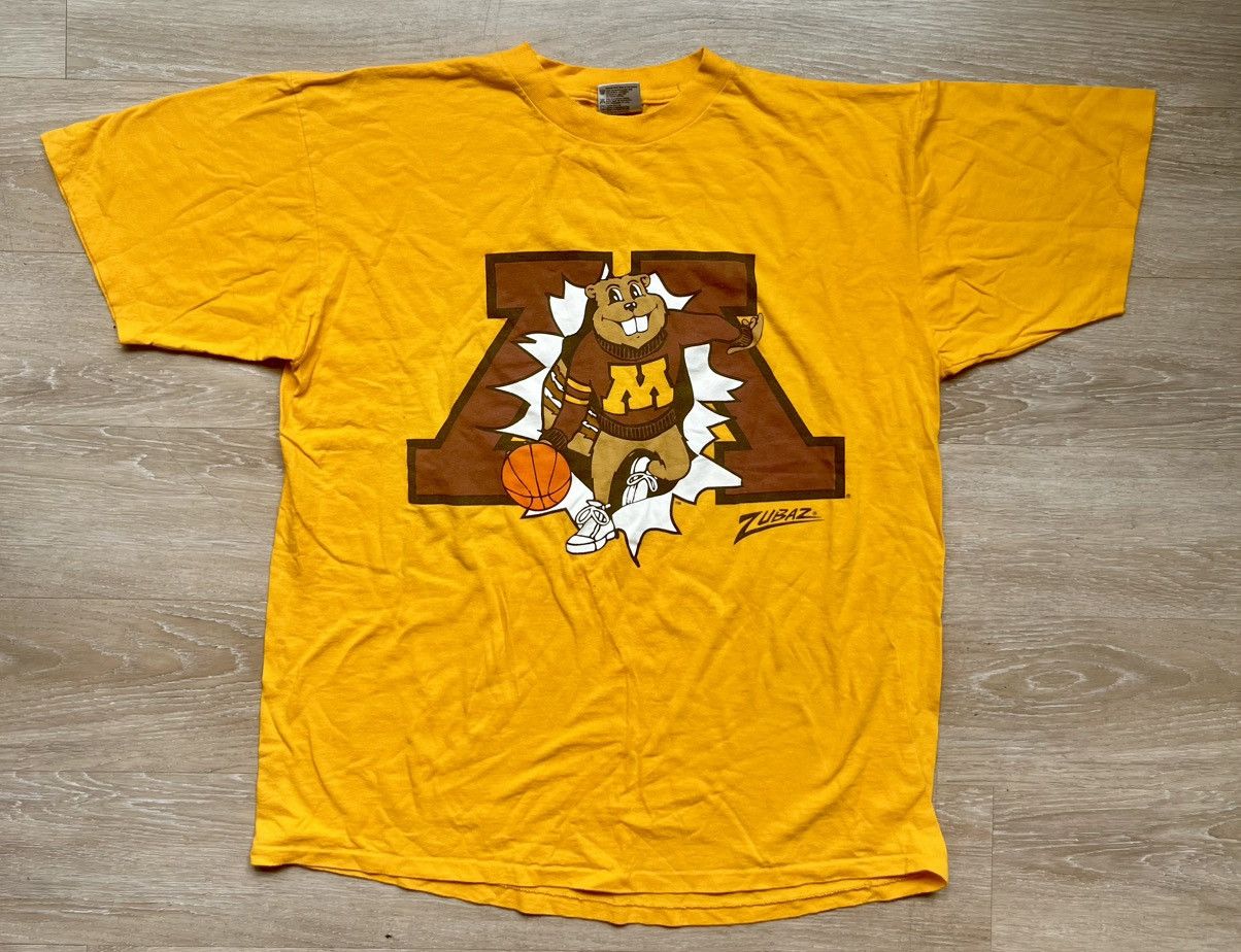 NCAA × Vintage Vintage 90s Minnesota Gophers Basketball Zubaz Tee Size US XL / EU 56 / 4 - 1 Thumbnail
