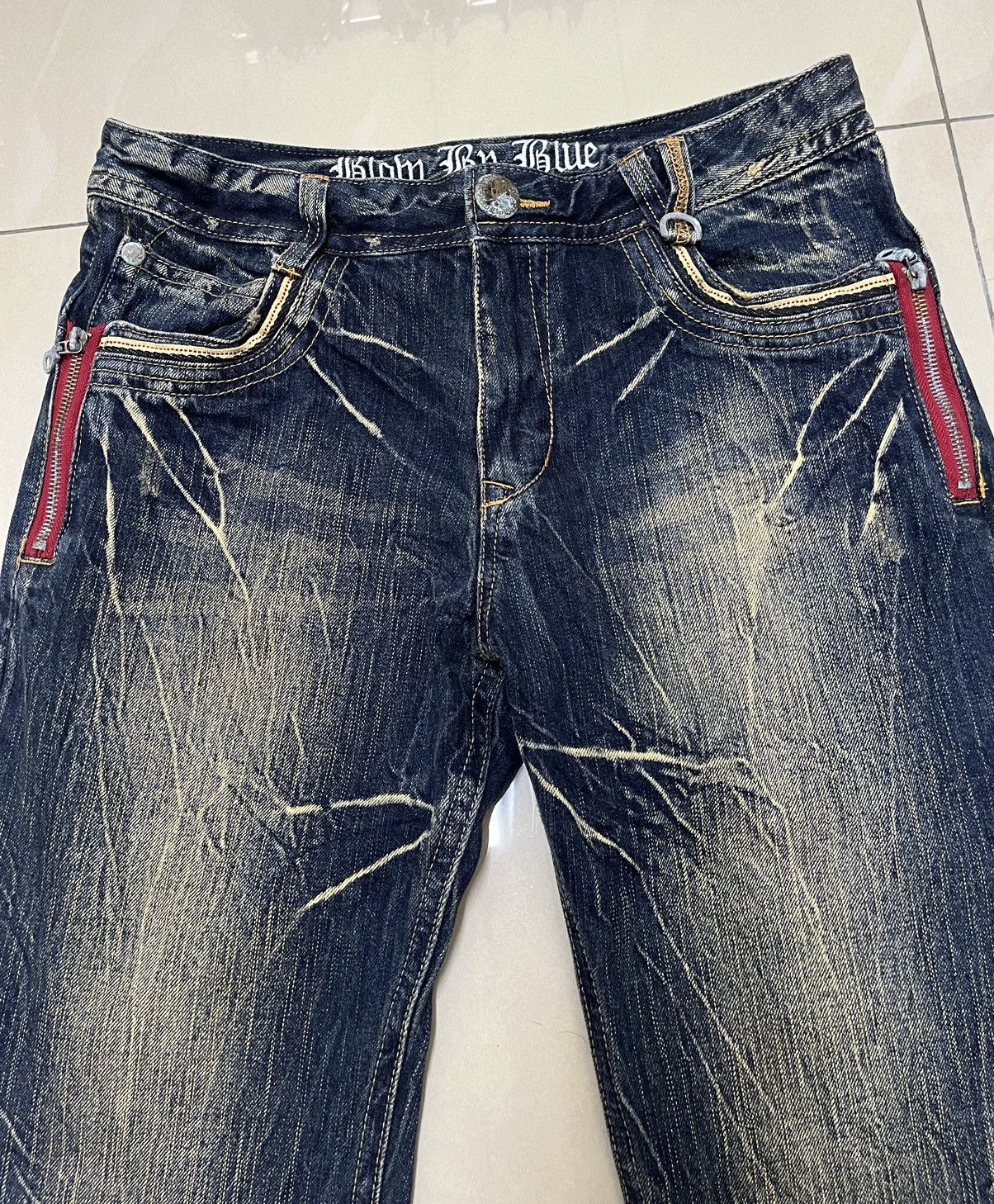 If Six Was Nine blow by blue distressed mud rusty thunder denim buckle back Size US 32 / EU 48 - 5 Thumbnail