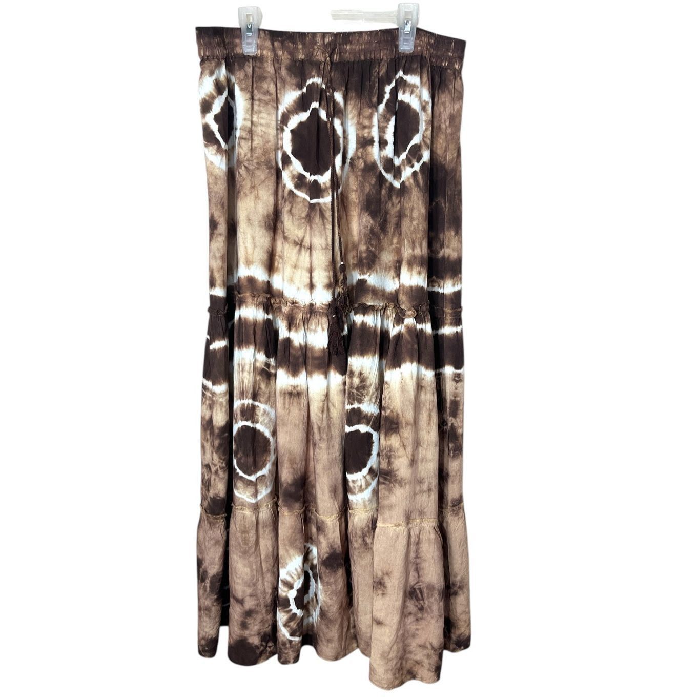 Other Magic Brown Tie Dye Tiered Maxi Skirt Size XL Size 32" / US 10 / IT 46 - 1 Thumbnail