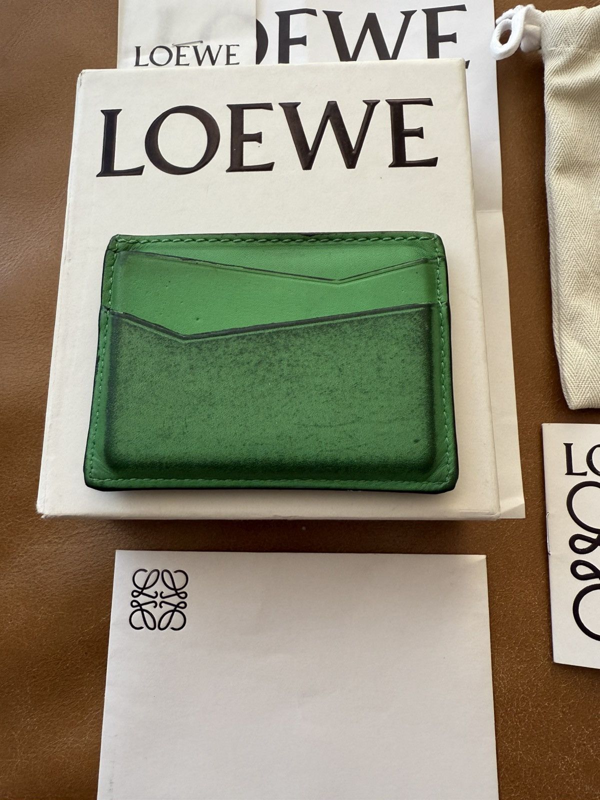 Loewe Loewe Puzzle Stitch Plain C Wallet Cardholder Apple Green Size ONE SIZE - 17 Thumbnail