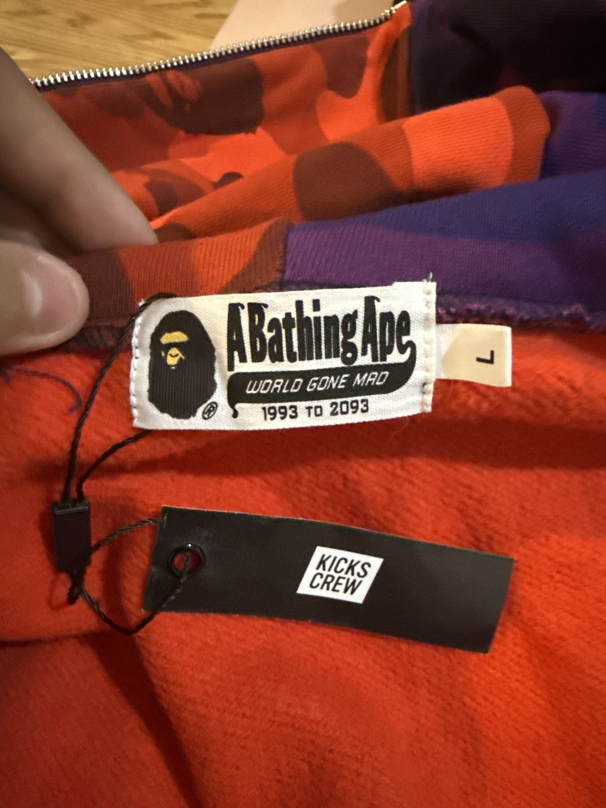 Bape COLOR CAMO FULL ZIP SHARK HOODIE (PURPLE) Size US L / EU 52-54 / 3 - 6 Thumbnail