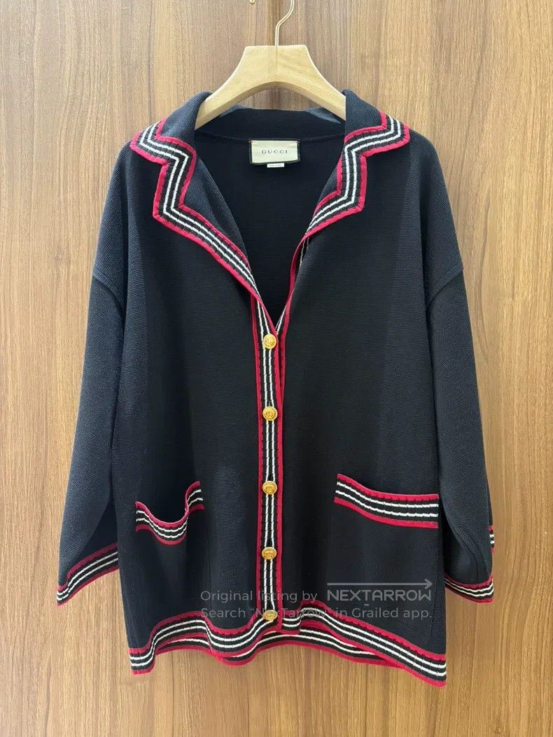 Gucci Gucci Red and white striped knitted cardigan coat Size XS / US 0-2 / IT 36-38 - 1 Thumbnail