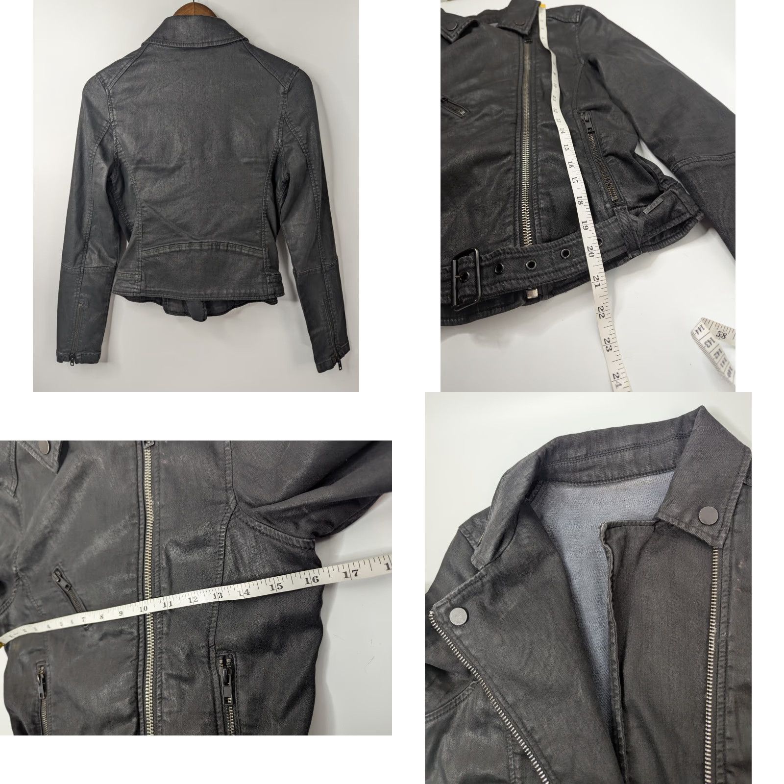 Diesel VINTAGE Diesel Kerbi Black Zip Up Coated Faux Leather Moto Biker Jacket Women's XS Size XS / US 0-2 / IT 36-38 - 8 Thumbnail